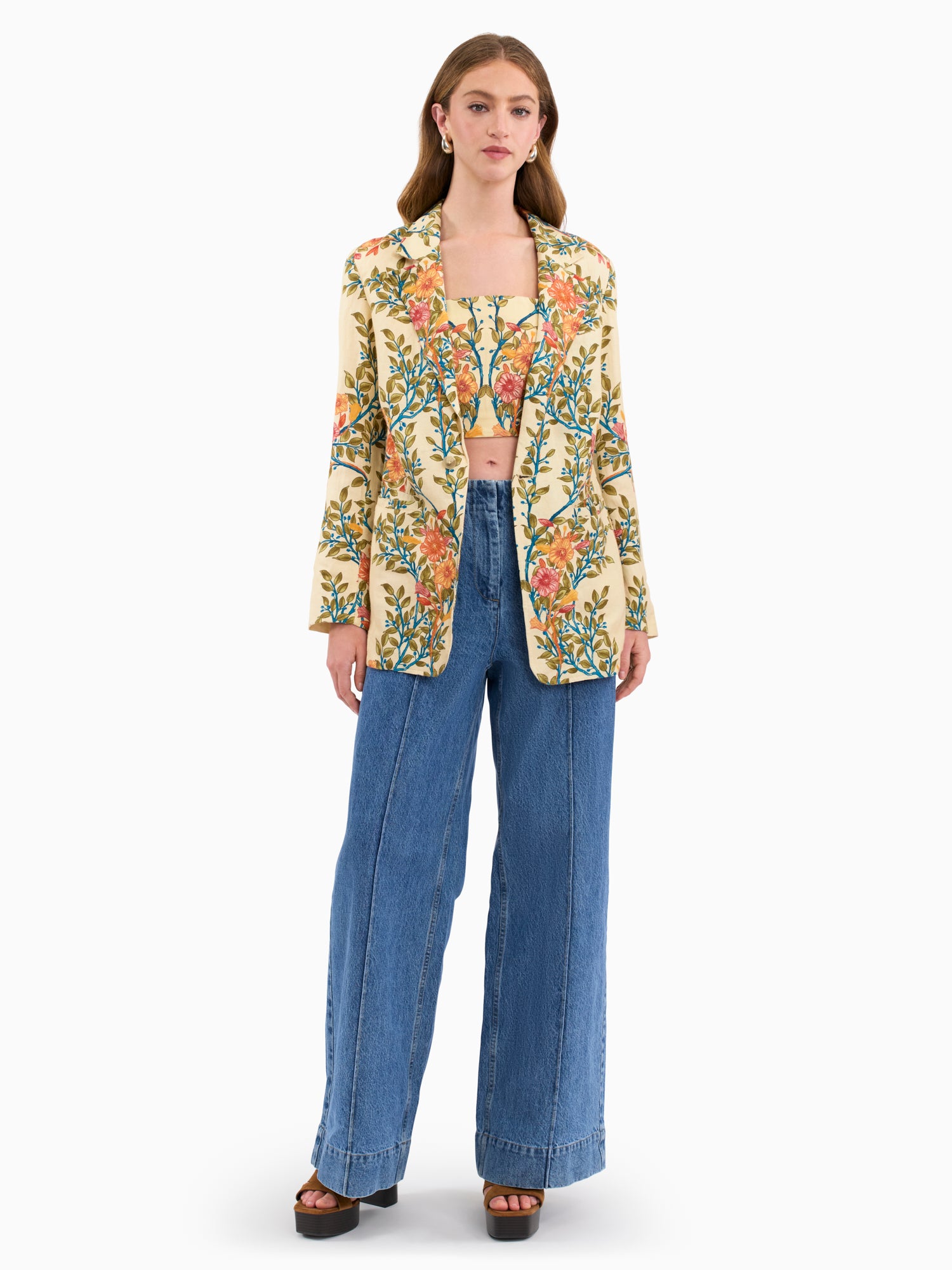  Cleo Printed Blazer in Buttercream Multi by Rebecca Taylor