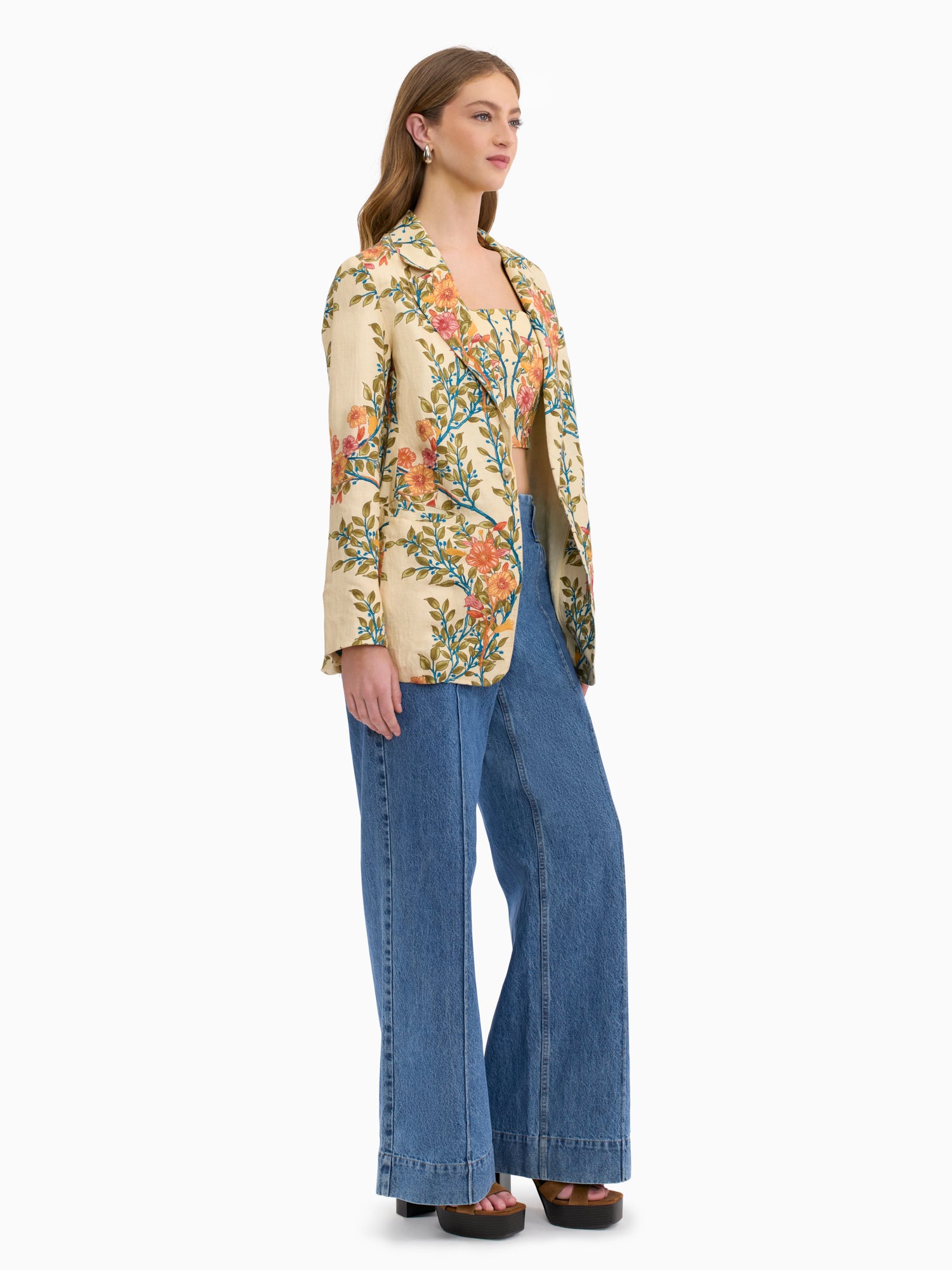  Cleo Printed Blazer in Buttercream Multi by Rebecca Taylor