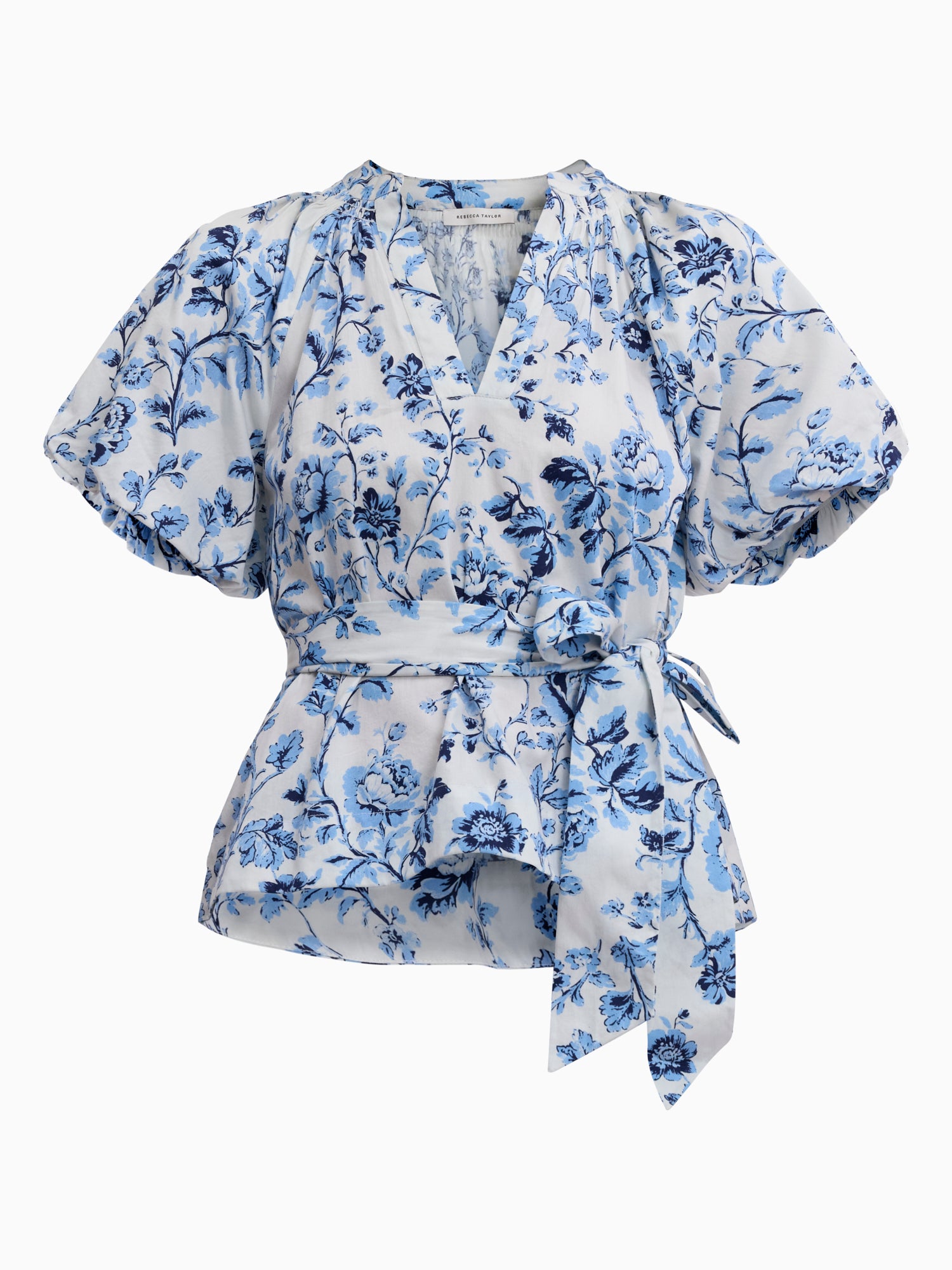  Emelia Printed Blouse in Alaskan Blue Multi by Rebecca Taylor