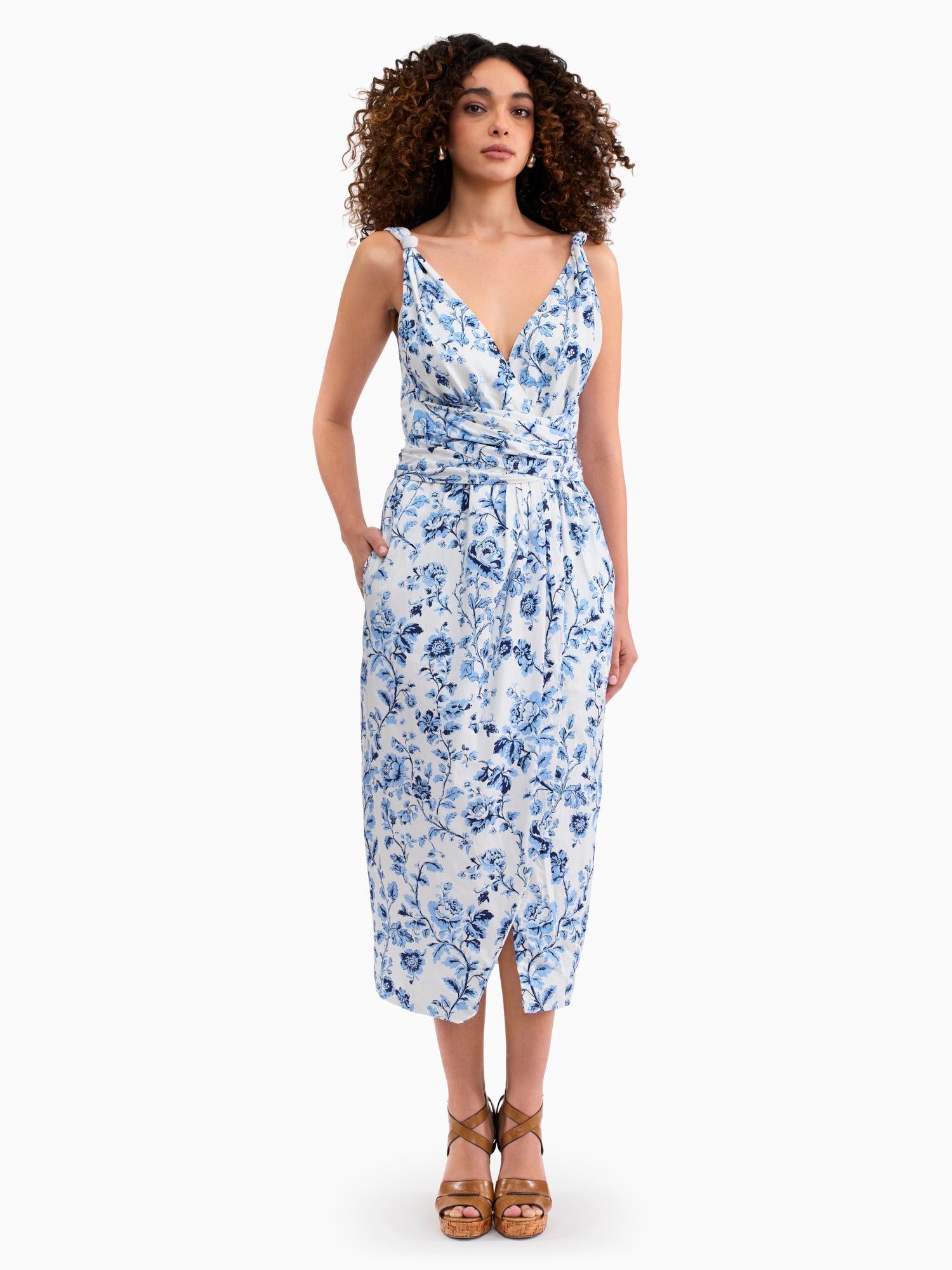  Emelia Printed Dress in Alaskan Blue Multi by Rebecca Taylor