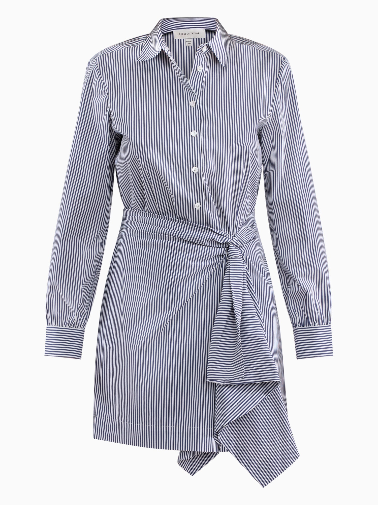  Joselene Poplin Dress in Navy Stripe by Rebecca Taylor