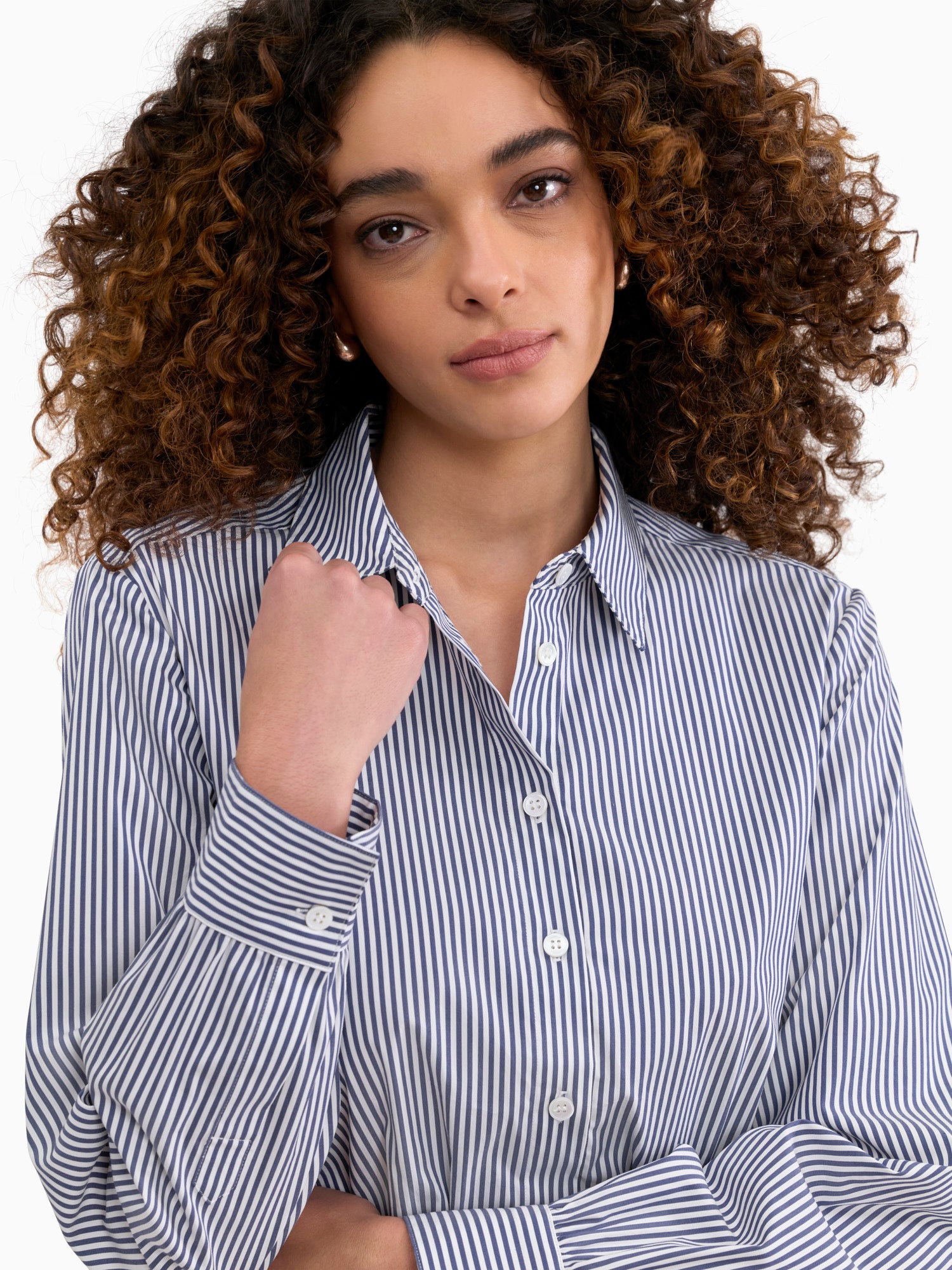  Joselene Poplin Dress in Navy Stripe by Rebecca Taylor