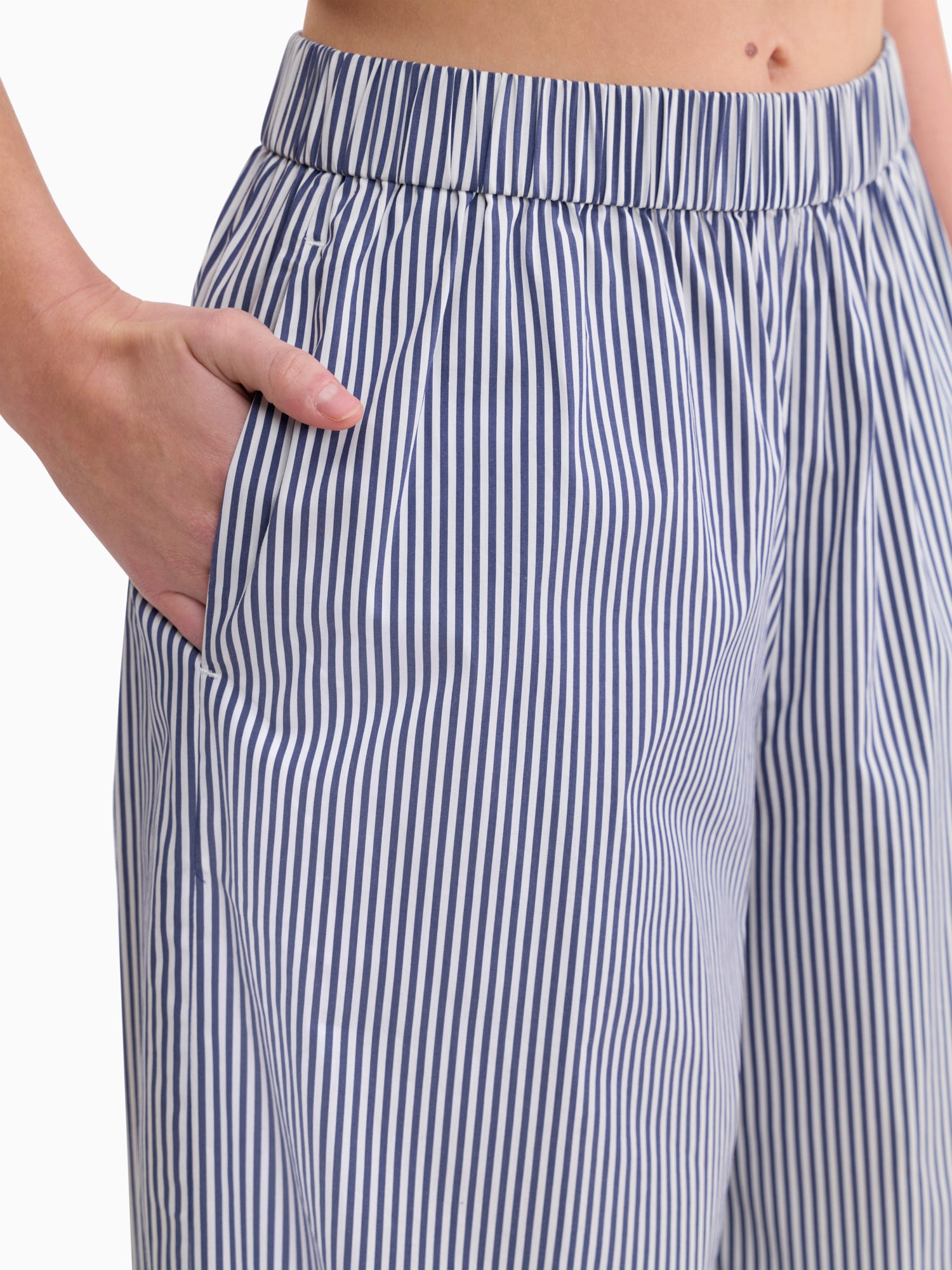  Joselene Poplin Pant in Navy Stripe by Rebecca Taylor