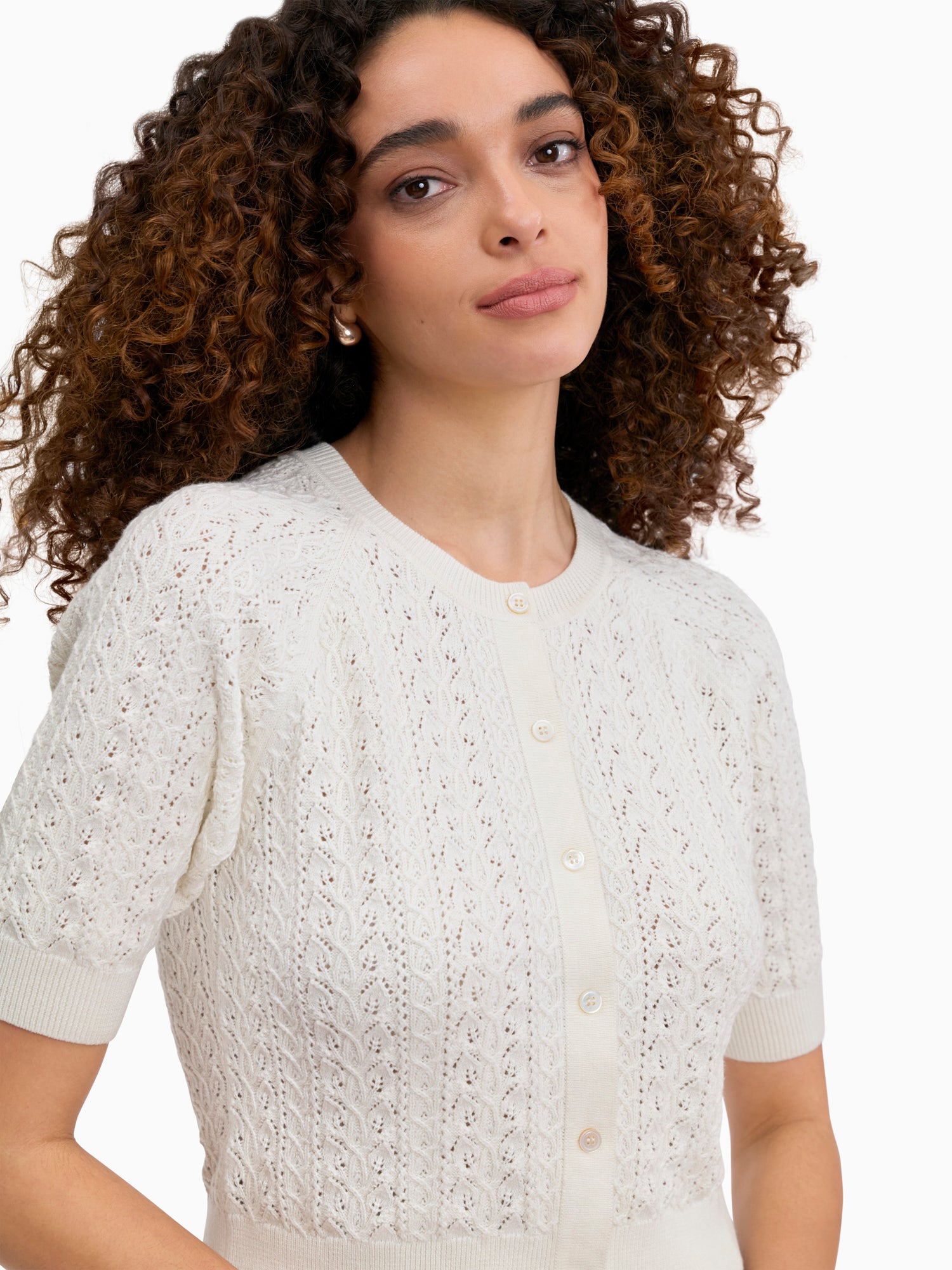  Verana Knit Cardigan in Ivory by Rebecca Taylor