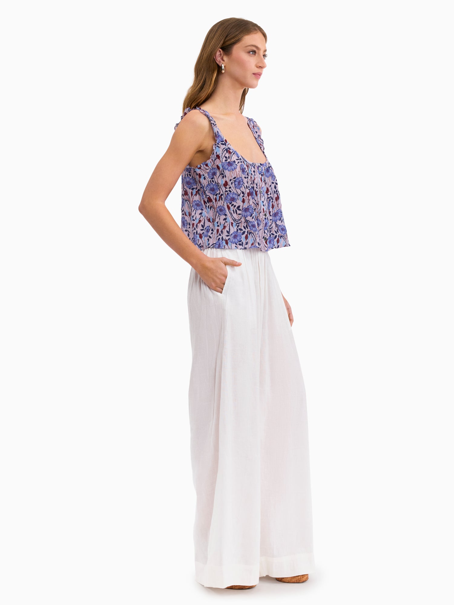  Daphne Crinkle Tank in Iris Multi by Rebecca Taylor