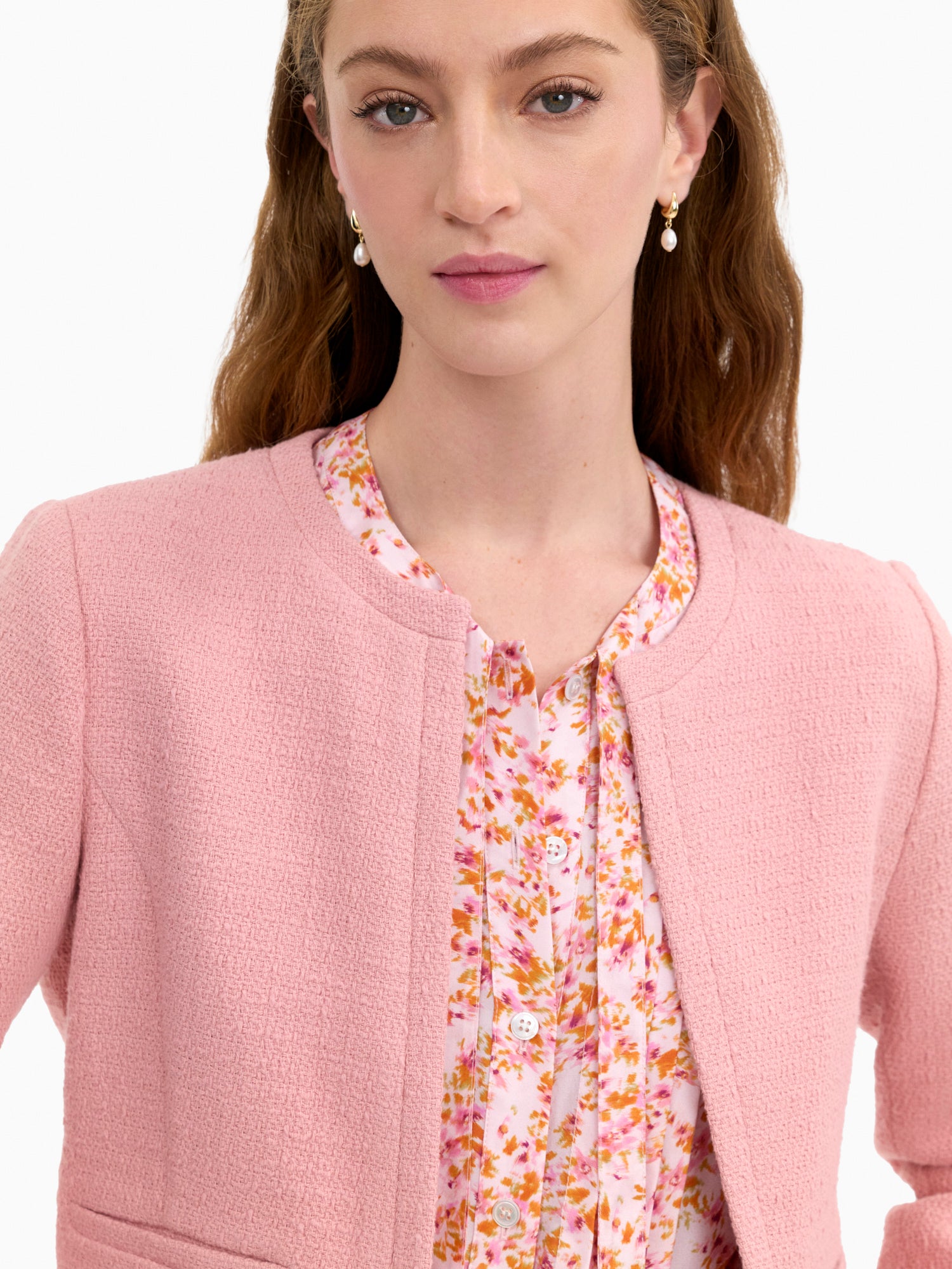  Margot Tweed Jacket in Vintage Rose by Rebecca Taylor