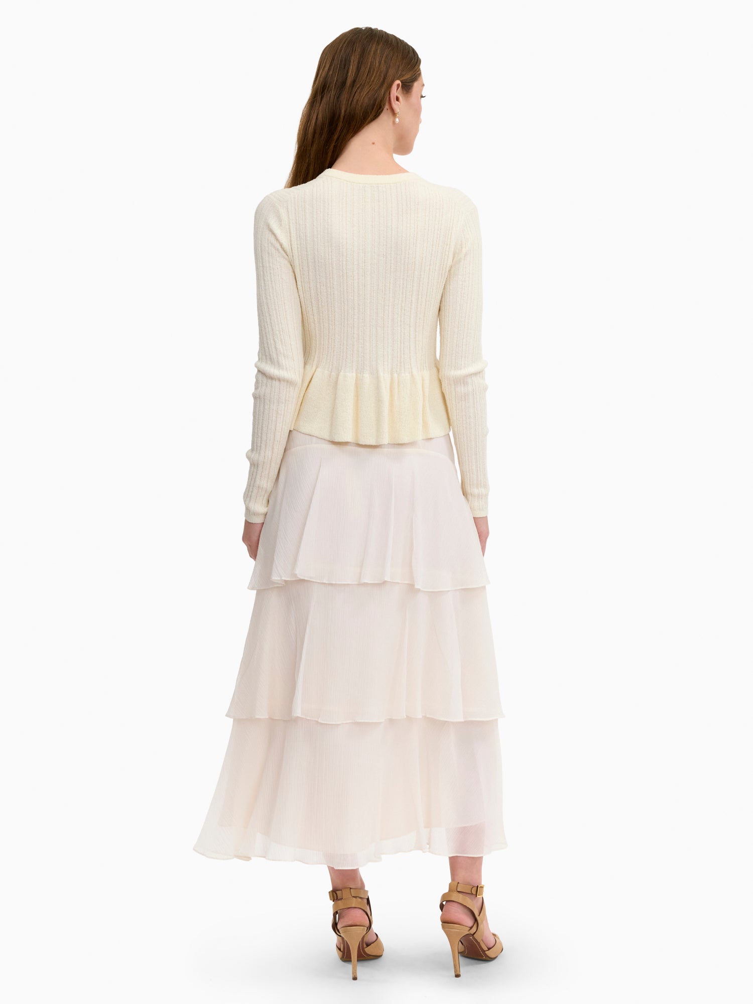  Boucle Knit Cardigan in Ivory by Rebecca Taylor
