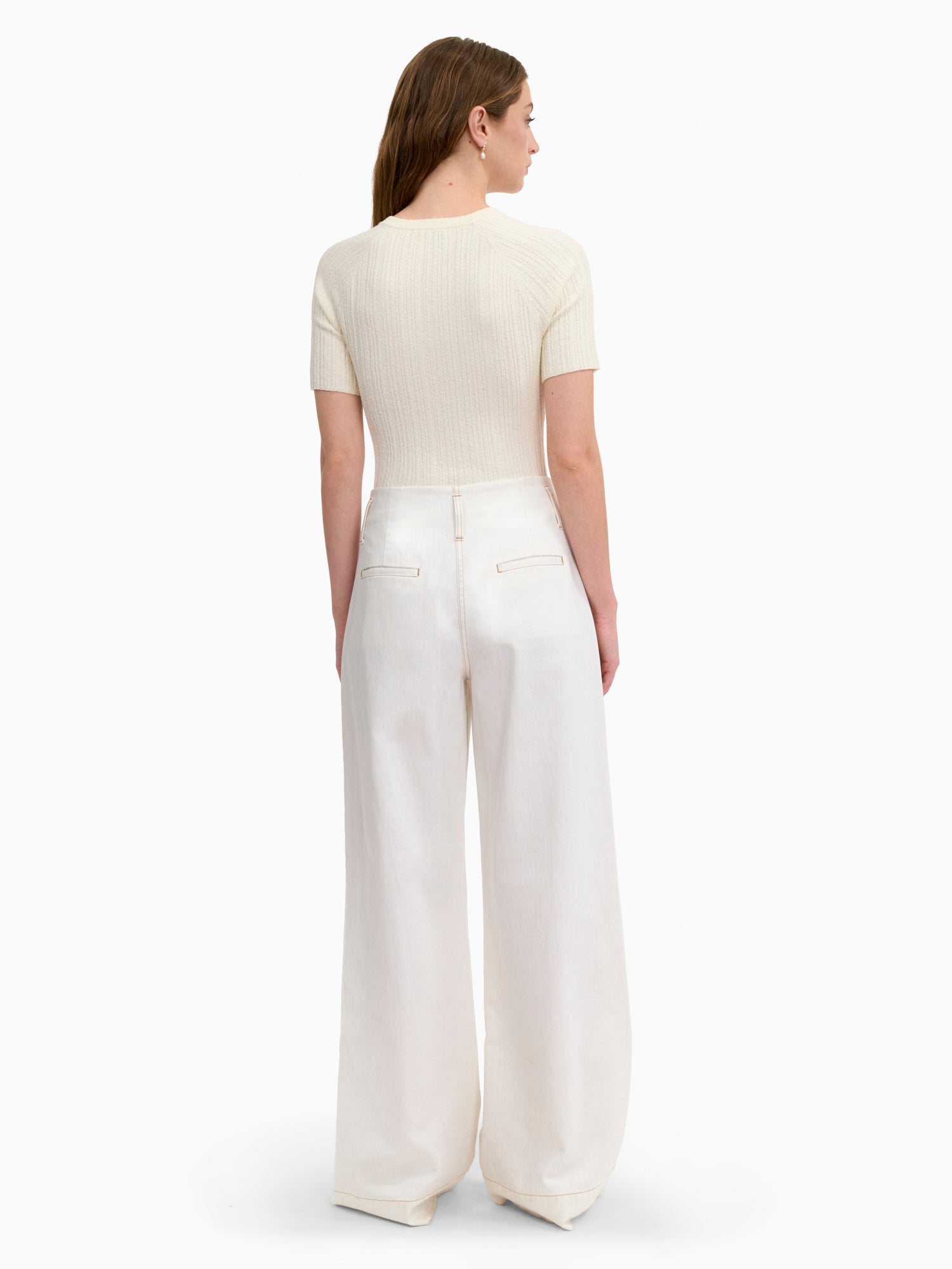  Boucle Knit Sweater in Ivory by Rebecca Taylor