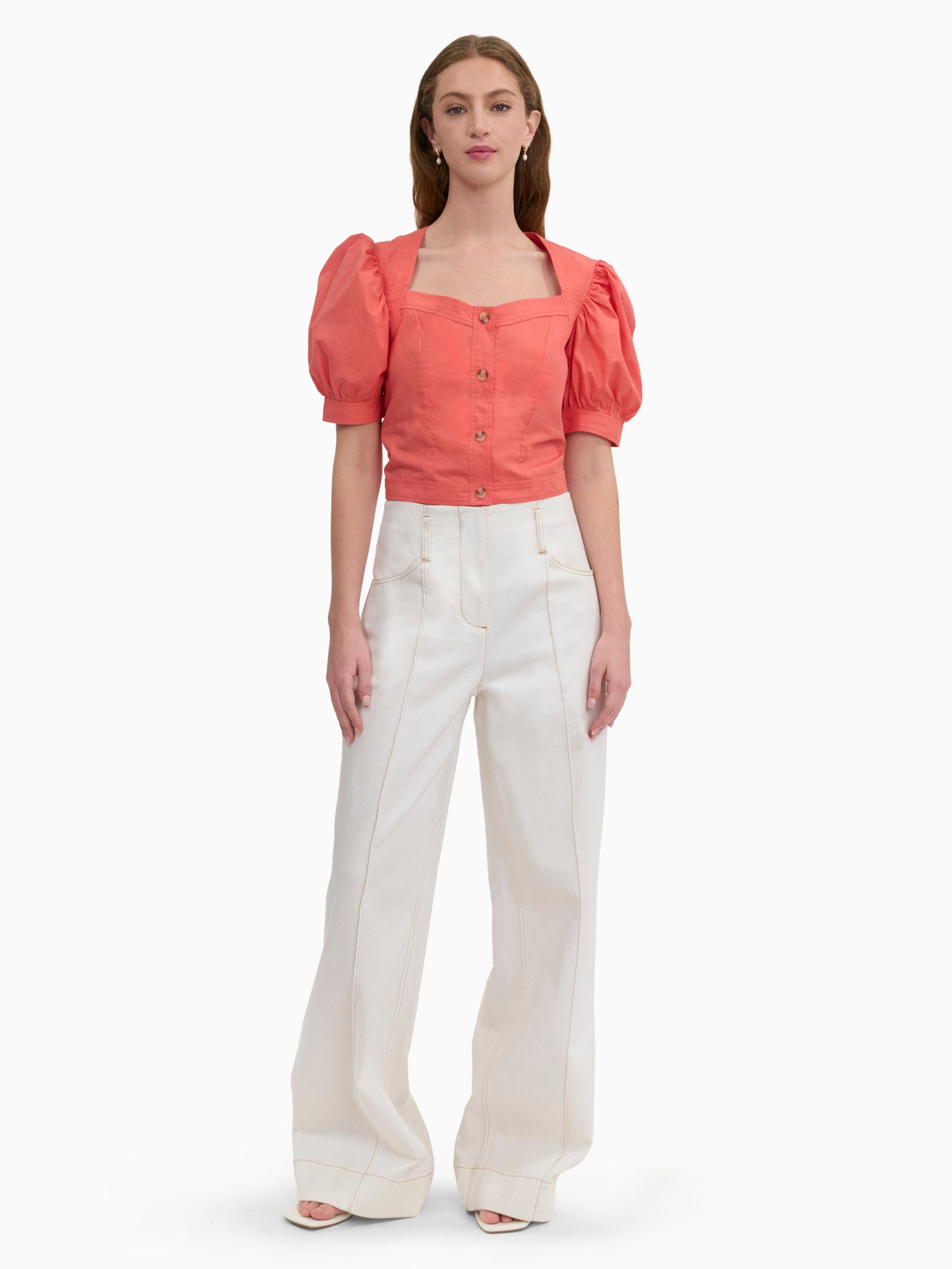  Brielle Poplin Shirt in Coral Blush by Rebecca Taylor