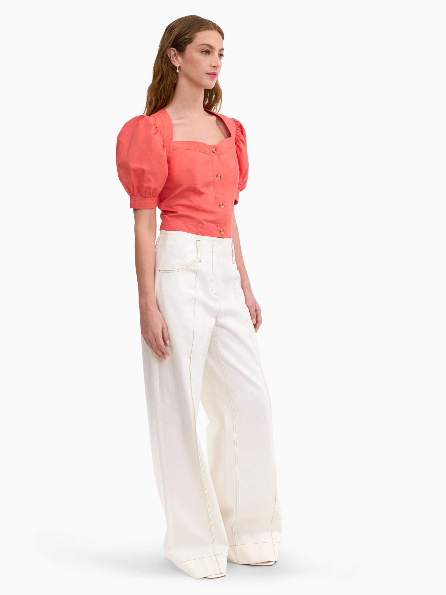  Brielle Poplin Shirt in Coral Blush by Rebecca Taylor