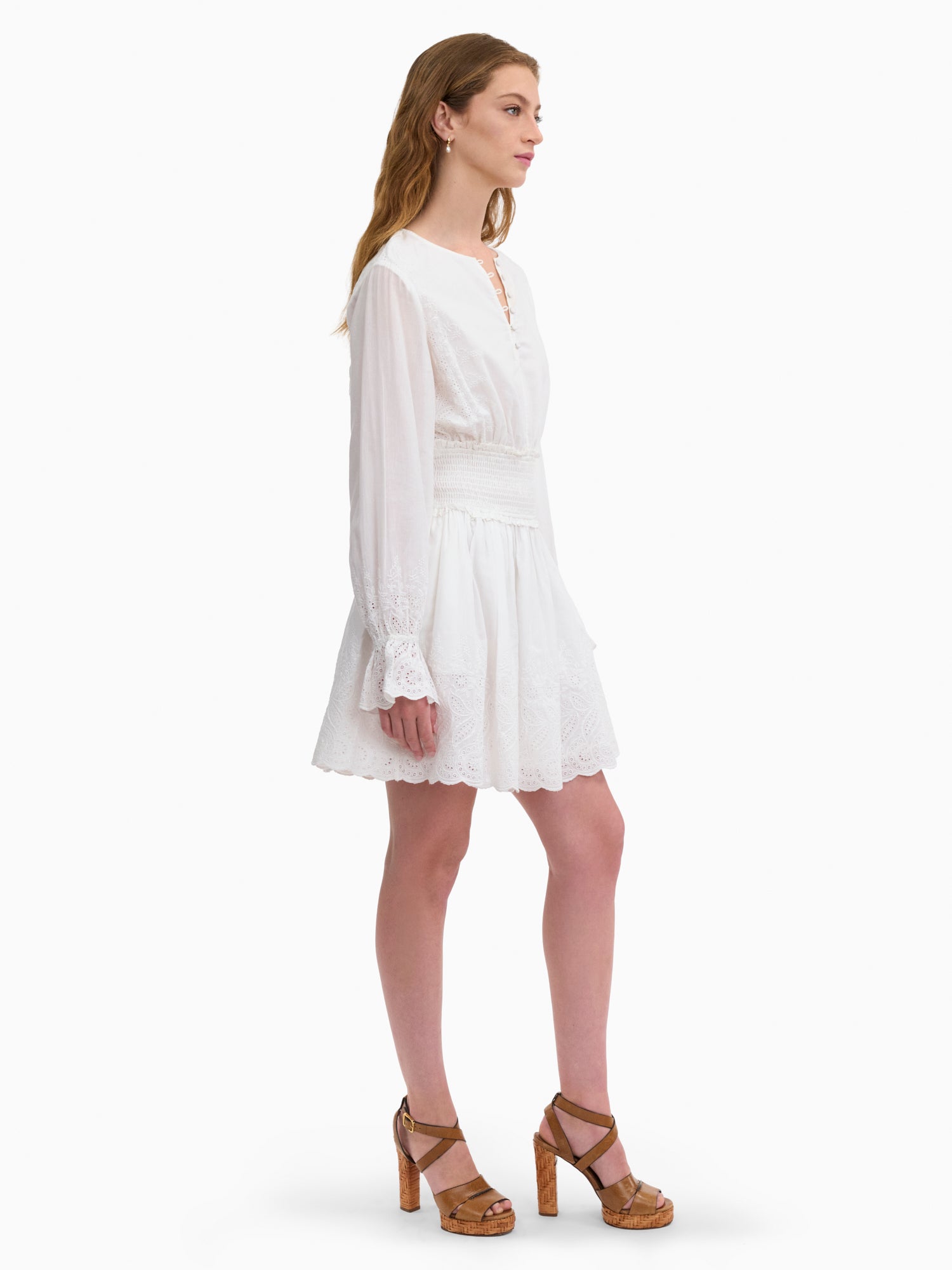  Sabine Mini Dress in Ivory by Rebecca Taylor