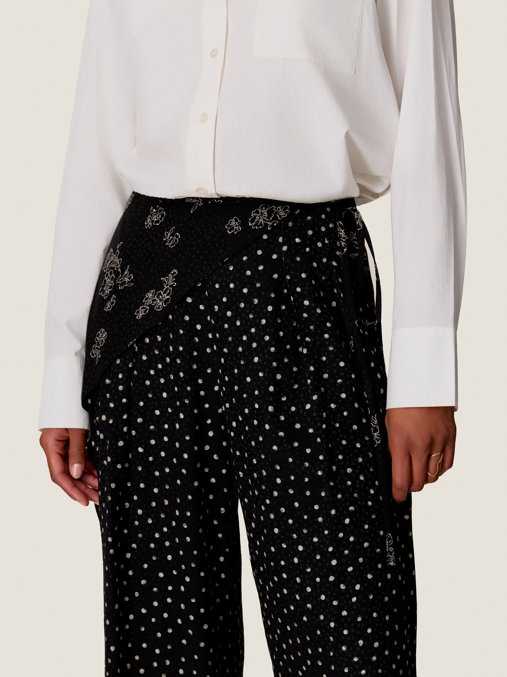  Lauren Wrap Pants in Noir Multi by Rebecca Taylor