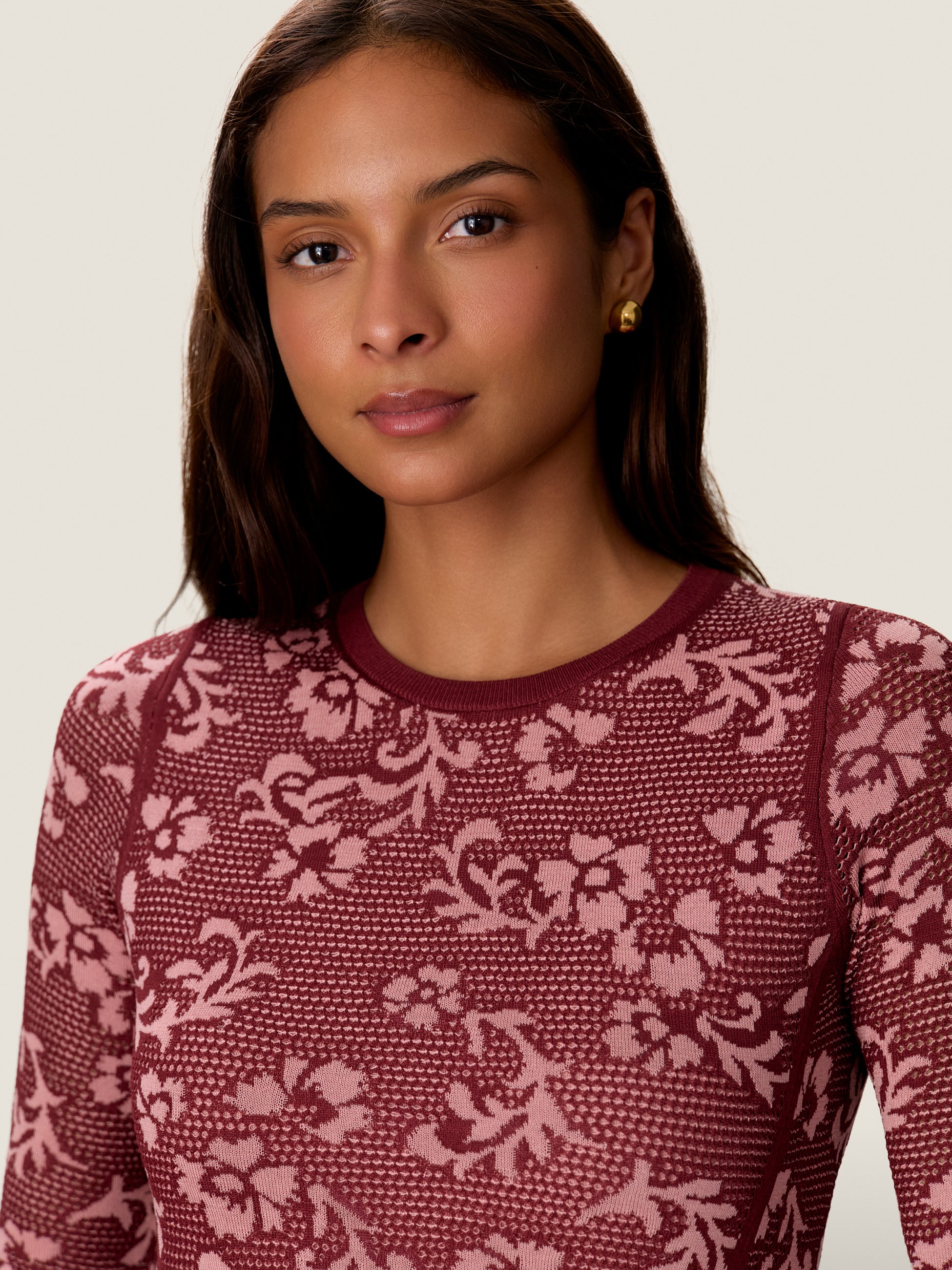  Daleney Jacquard Sweater Dress in Cotto/Blush by Rebecca Taylor