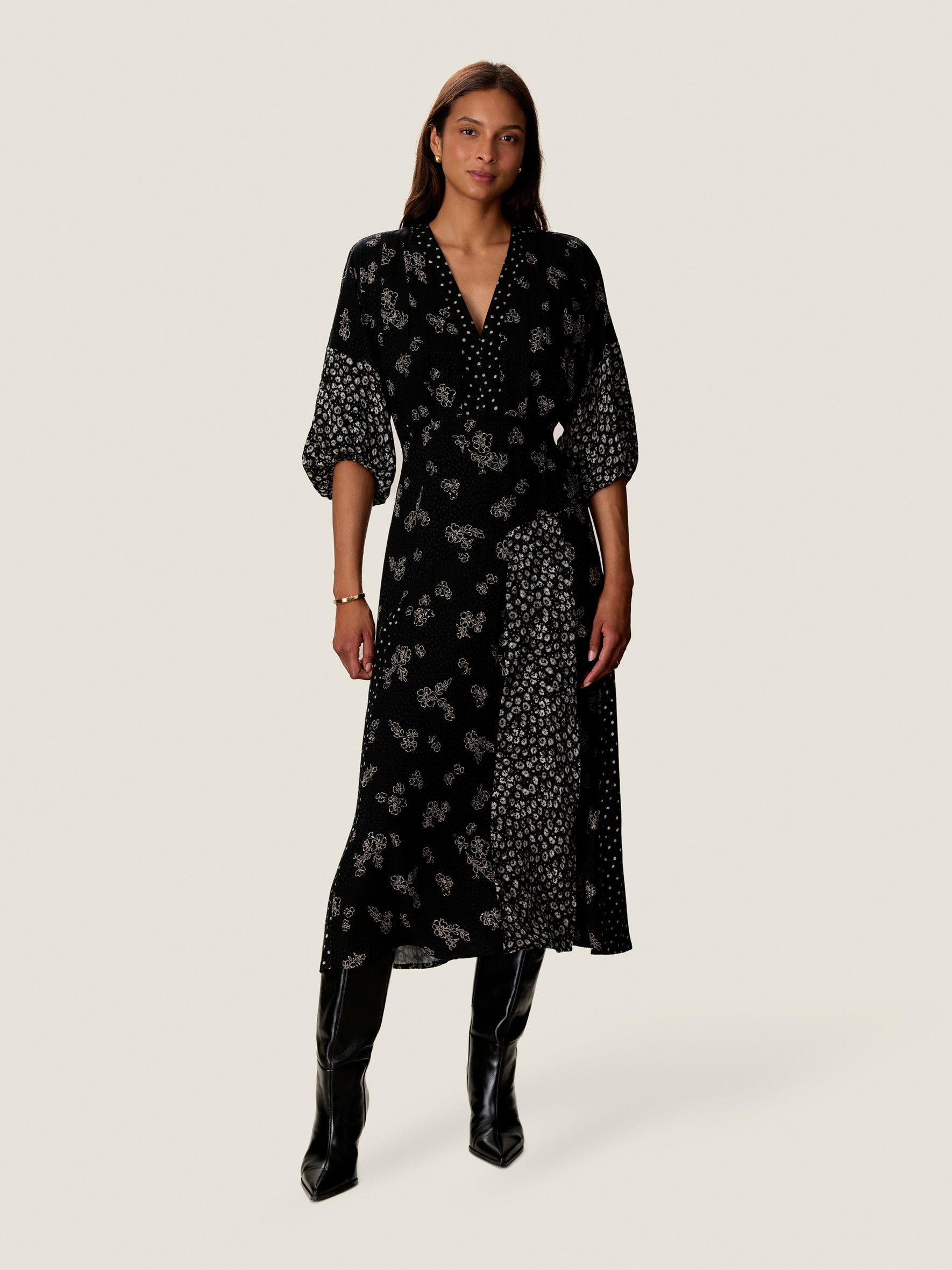 Poppy Print Mix Dress