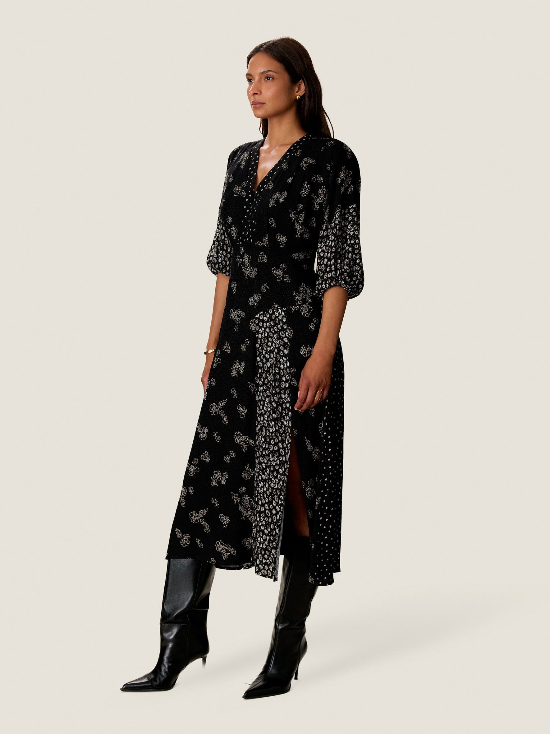 Poppy Print Mix Dress
