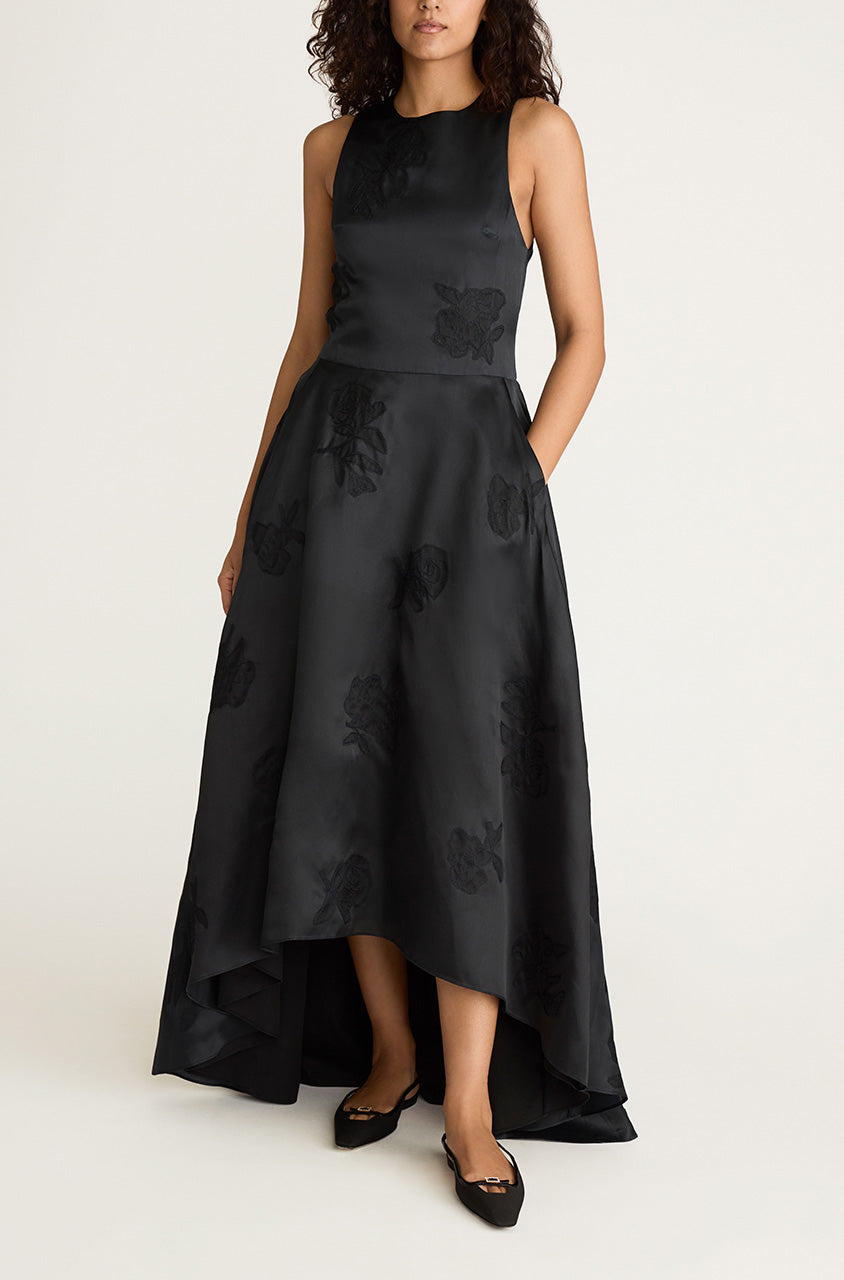 Applique Sculptured Midi Dress