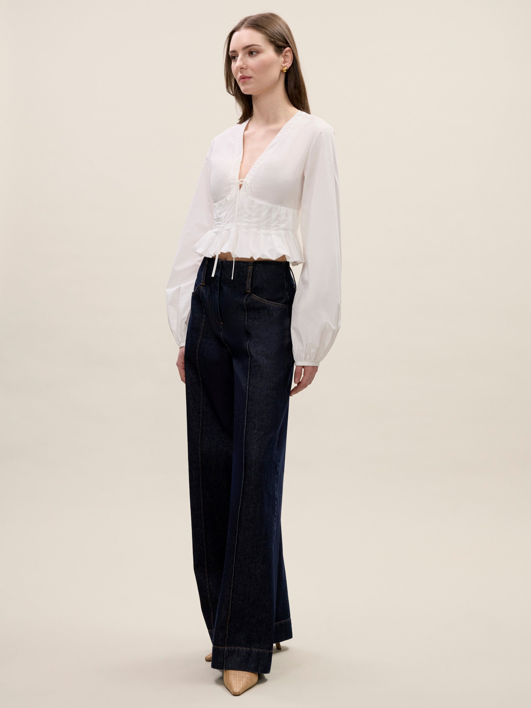  Yara Poplin Blouse in Milk by Rebecca Taylor