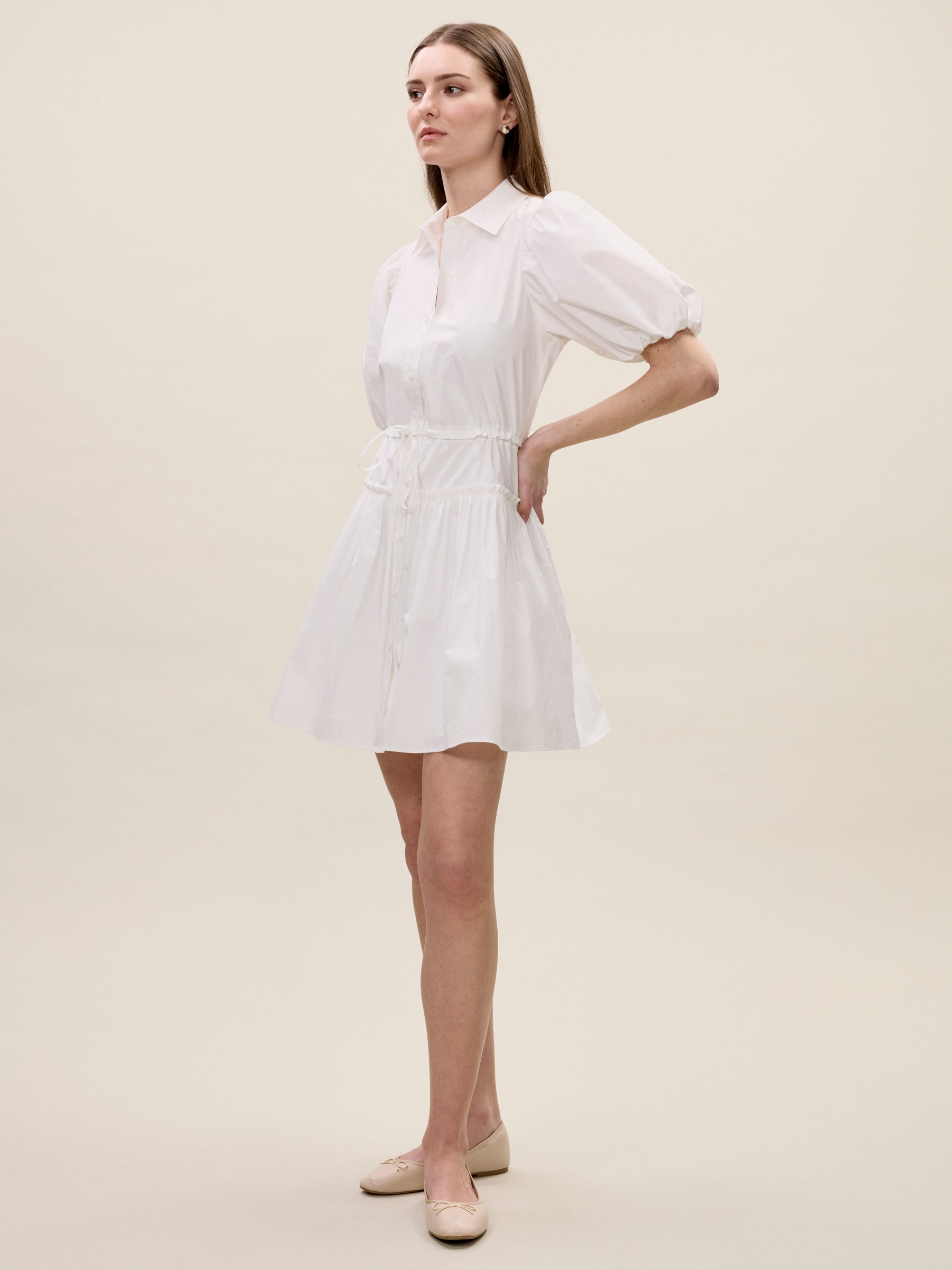  Yara Shirt Dress in Milk by Rebecca Taylor