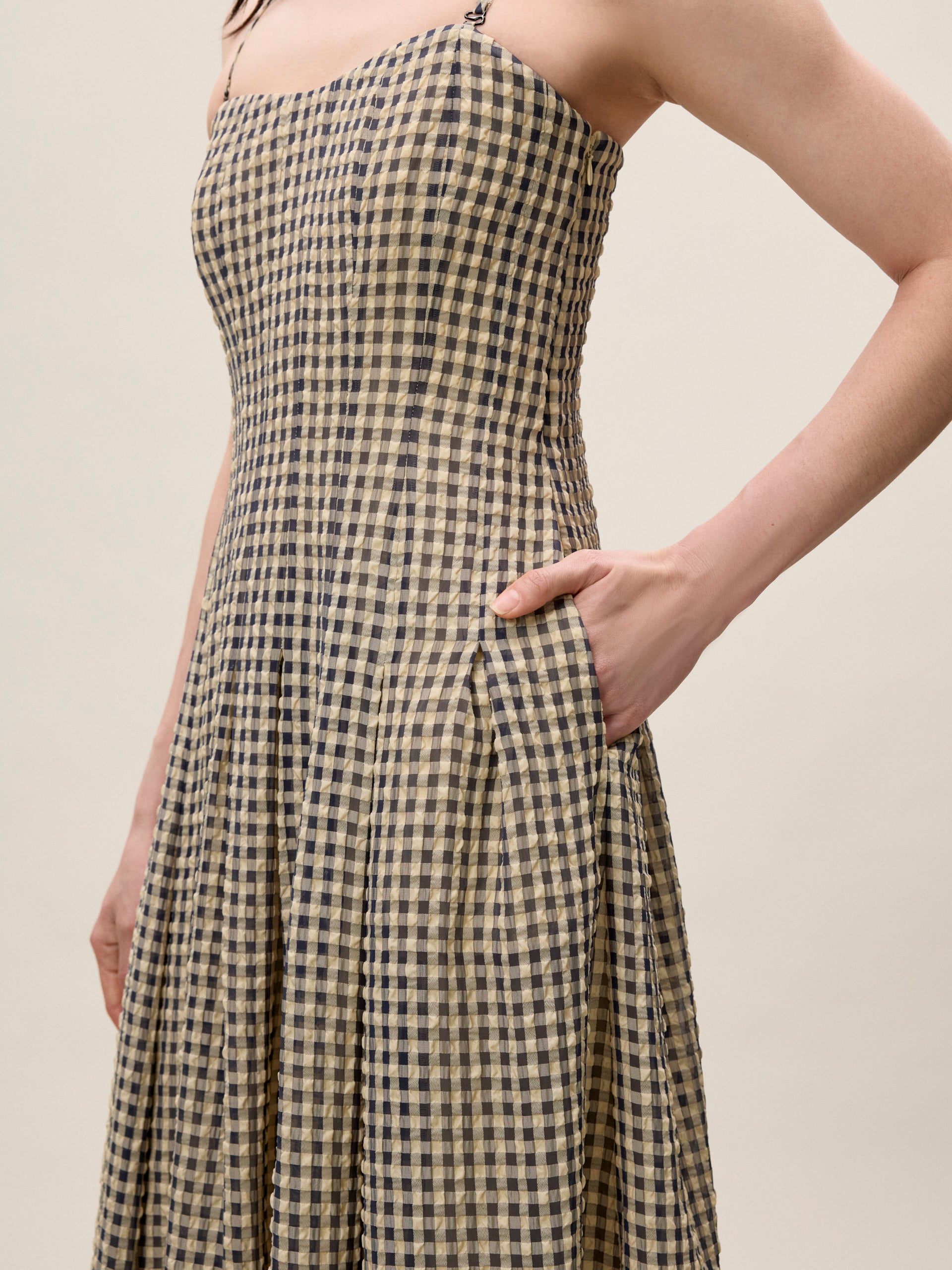  Aster Gingham Dress in Blue Combo by Rebecca Taylor