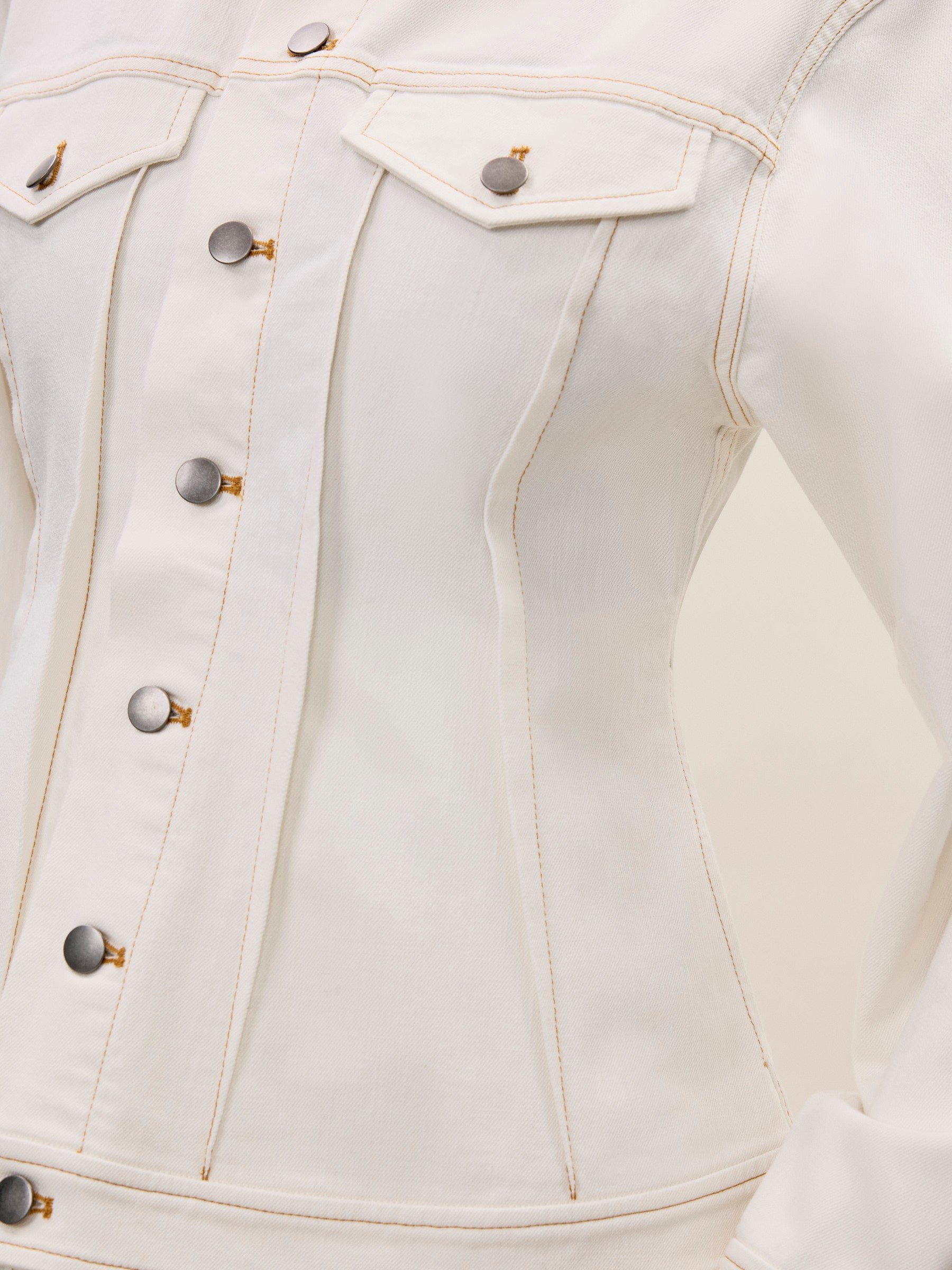  Cora Denim Jacket in Eggshell Wash by Rebecca Taylor