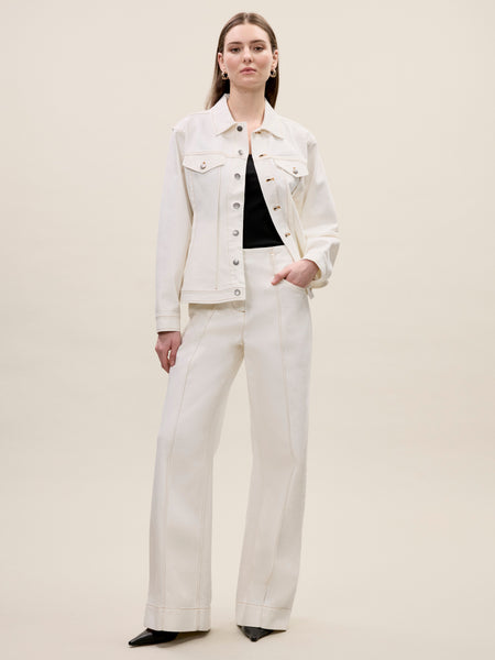 Eggshell Wash Cora Denim Pants - Rebecca Taylor