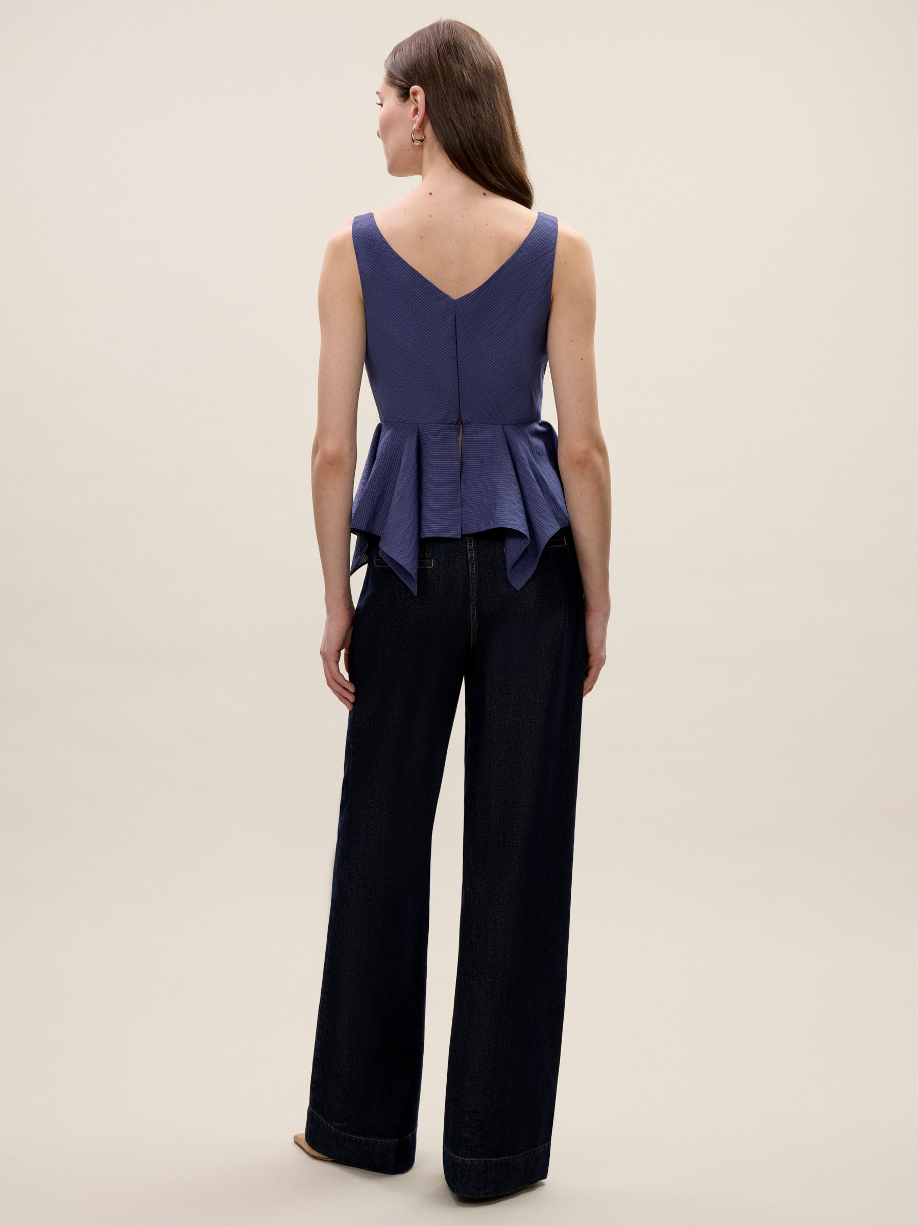  Allegra Stripe Top in Navy by Rebecca Taylor