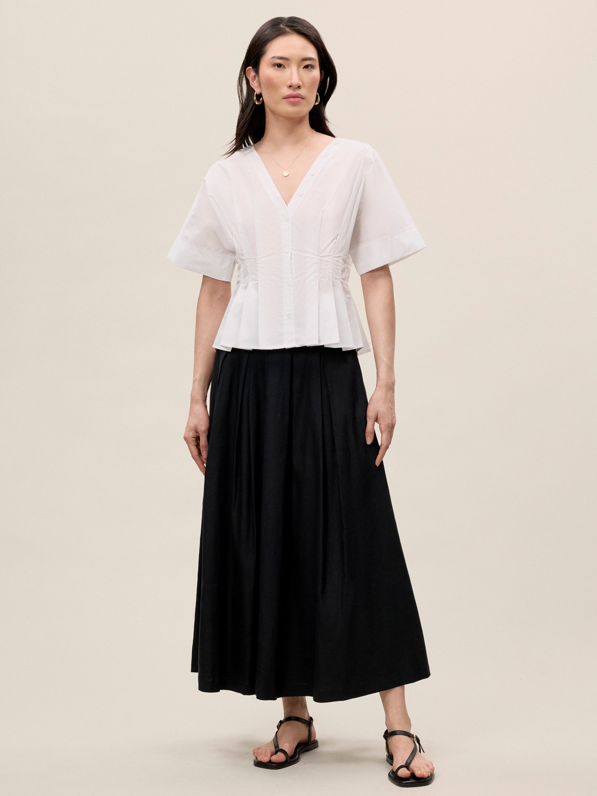  Priya Poplin Top in Milk by Rebecca Taylor