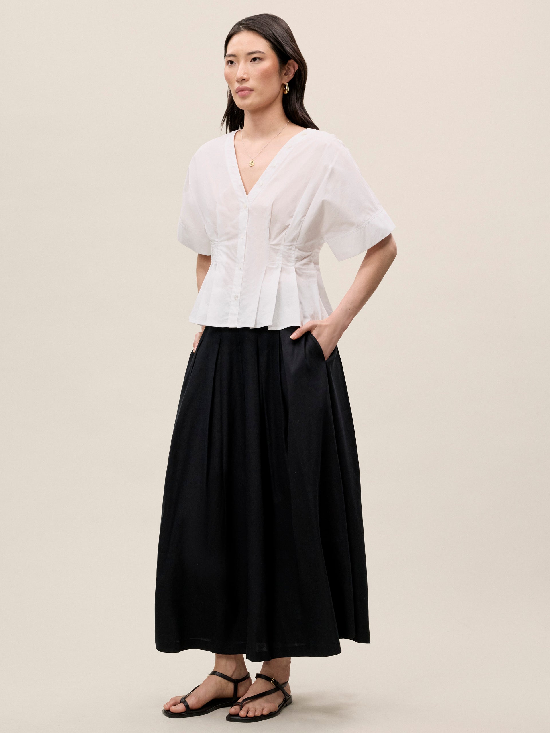 Priya Poplin Top in Milk by Rebecca Taylor
