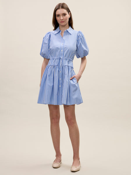 poplin t shirt dress Blue Stripe Priya Poplin Shirt Dress