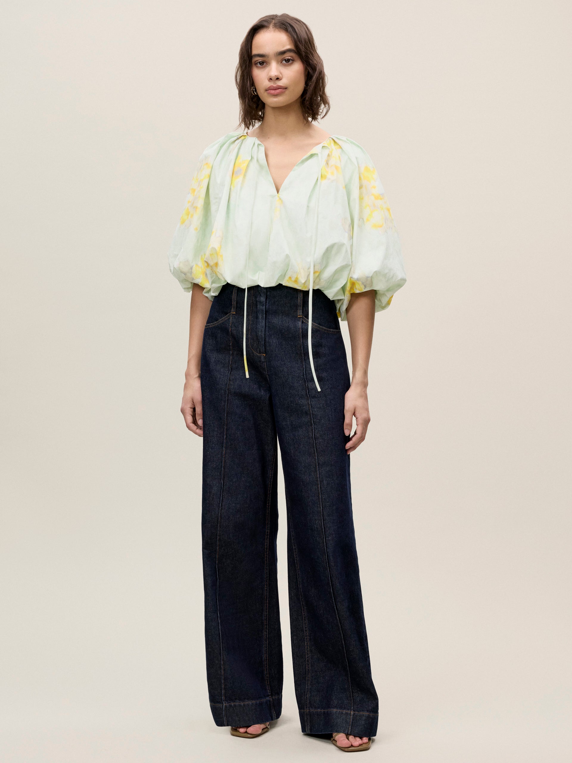 Yara Bubble Top in Sage Combo by Rebecca Taylor