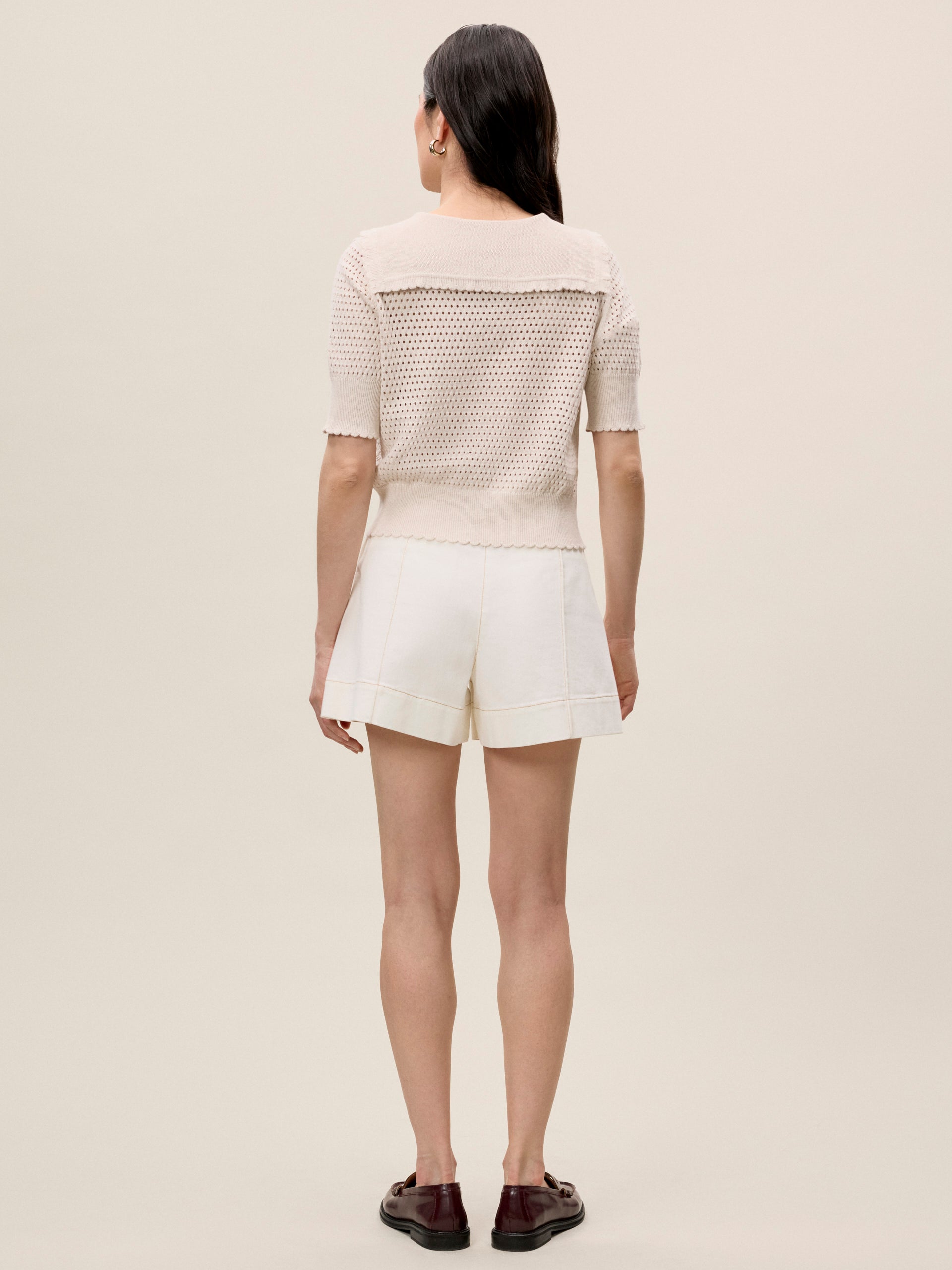  Fern Knit Sweater in Beige by Rebecca Taylor