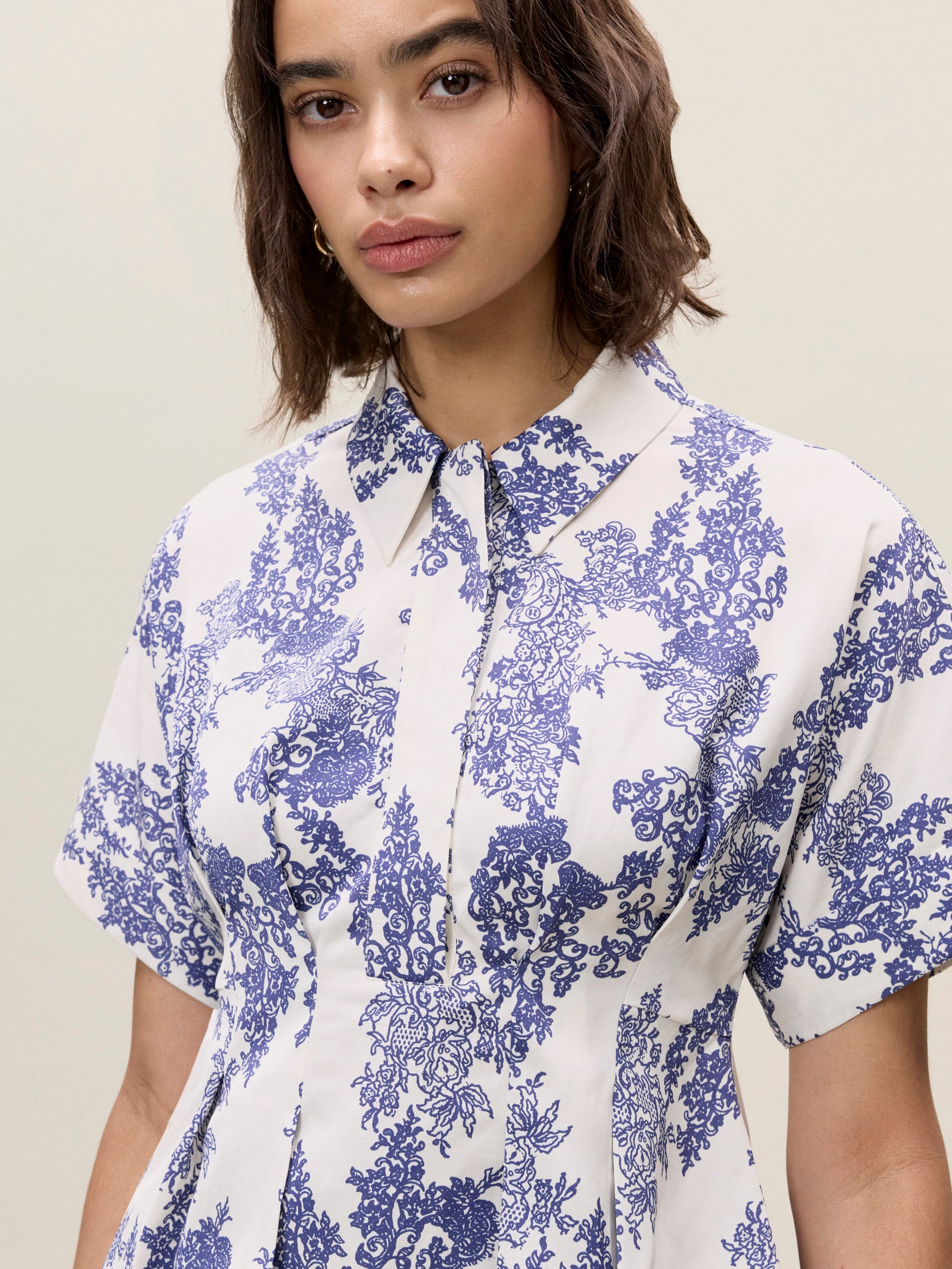  Lena Shine Blouse in Ivory Toile Combo by Rebecca Taylor