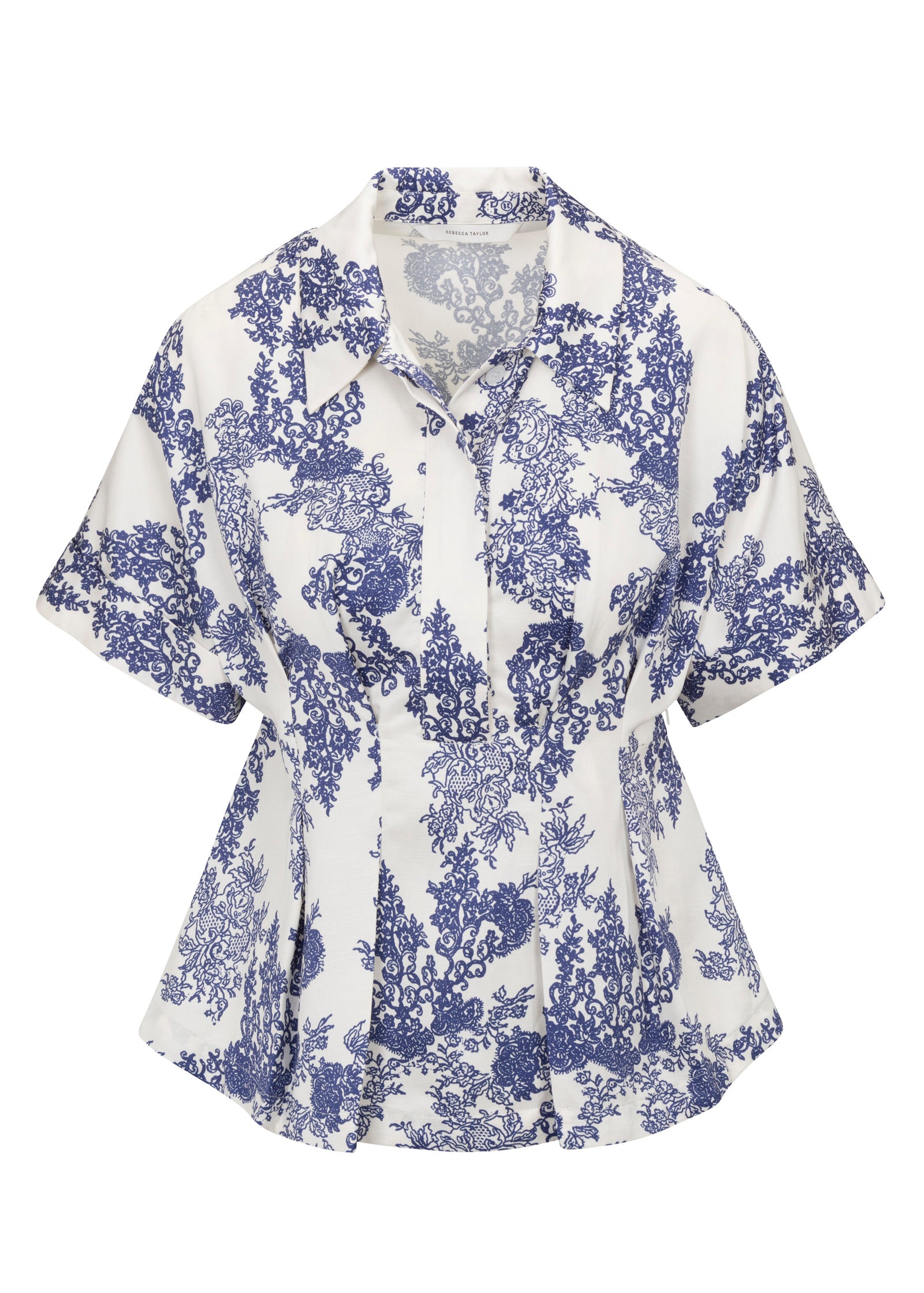  Lena Shine Blouse in Ivory Toile Combo by Rebecca Taylor