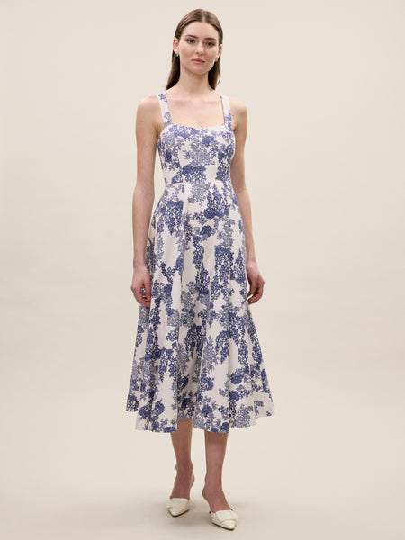 Ivory Toile Combo Lena Shine Dress - Rebecca Taylor