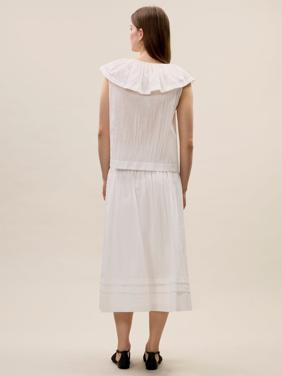  Marietta Crinkle Top in Milk by Rebecca Taylor