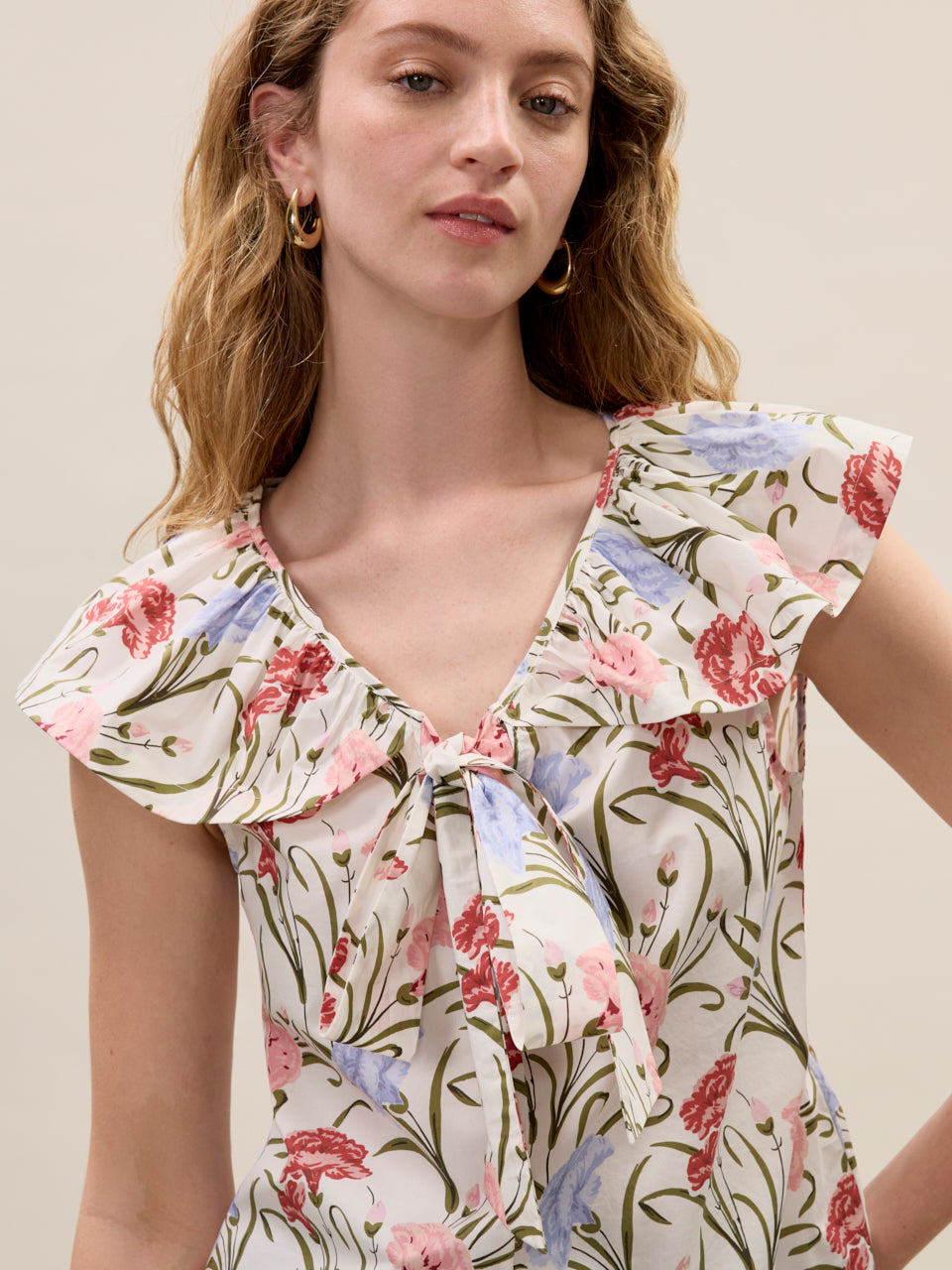  Acosanti Floral Top in Ivory Multi by Rebecca Taylor