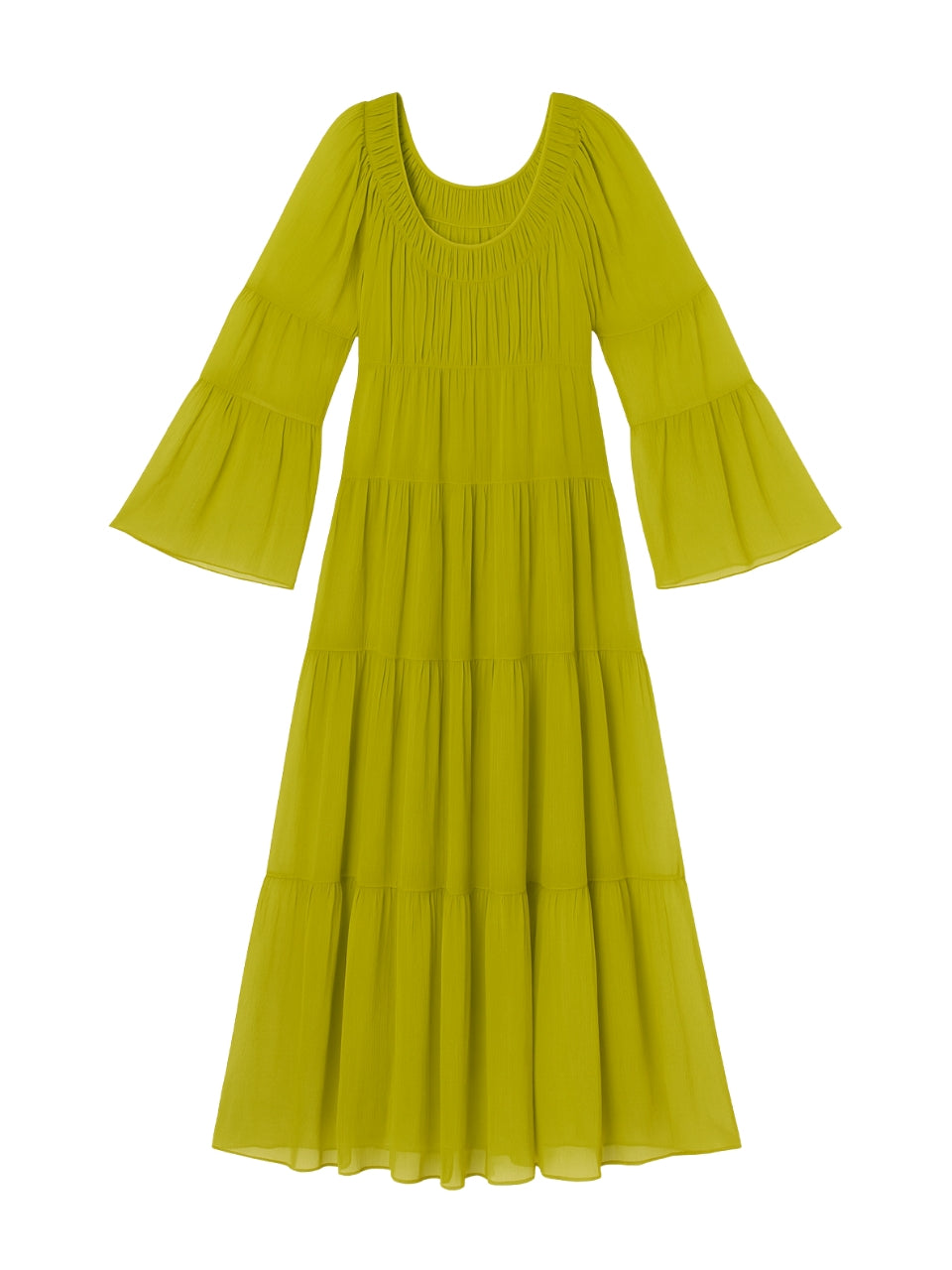  Skye Tiered Dress in Pear Green by Rebecca Taylor
