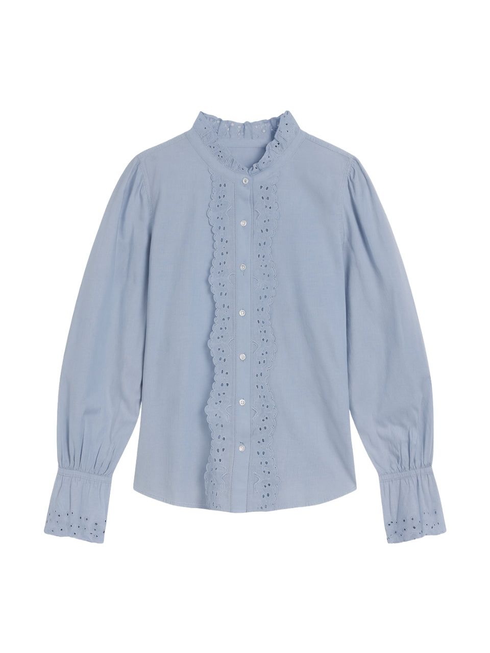  Lorelai Embroidered Shirt in Chambray by Rebecca Taylor