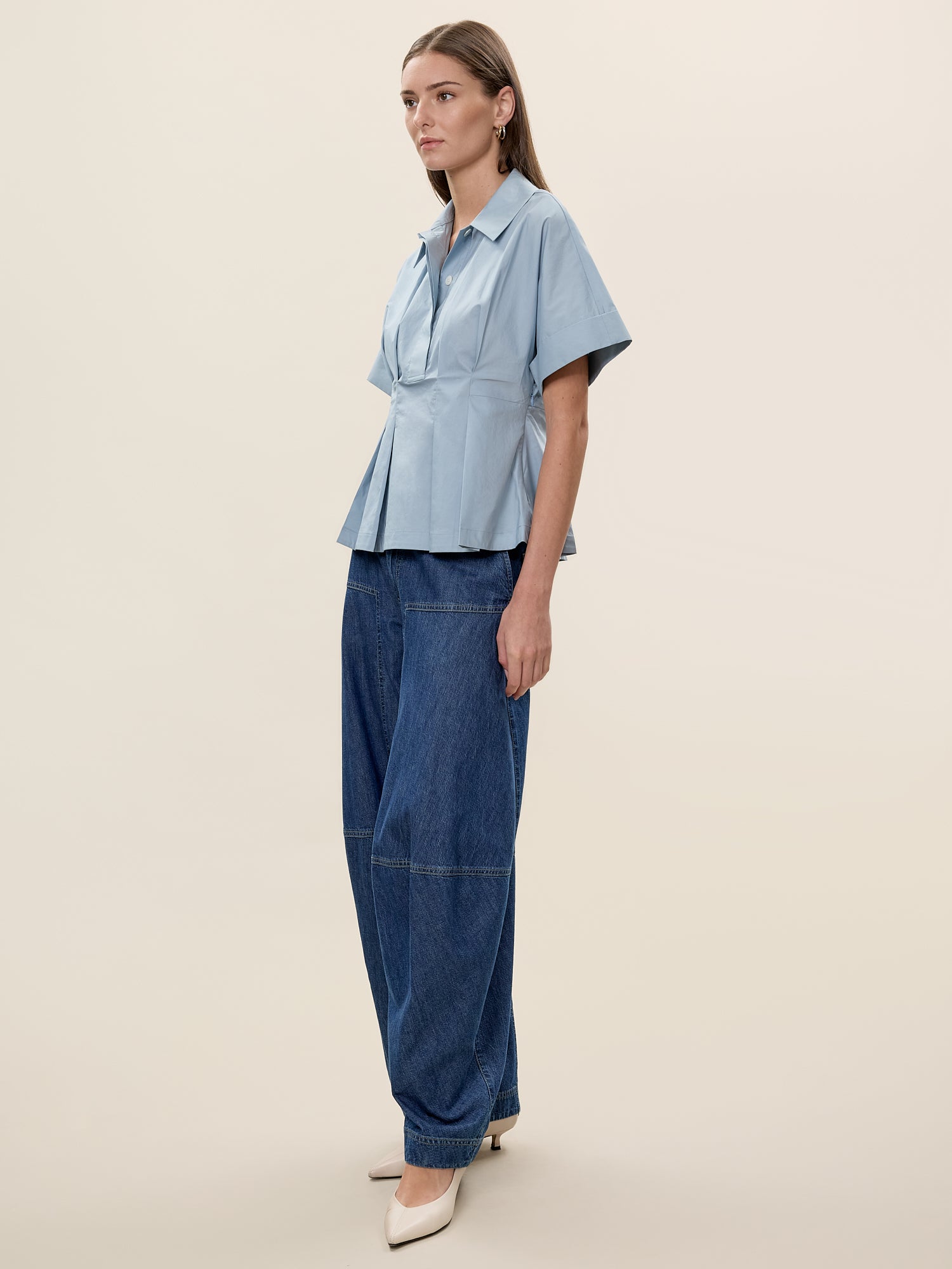  Aisley Poplin Blouse in Chambray by Rebecca Taylor