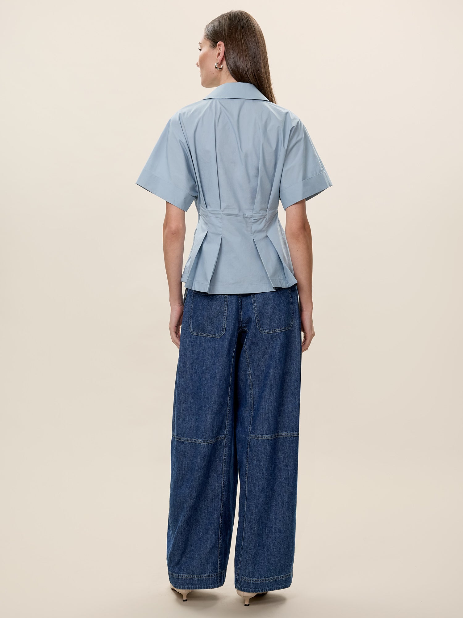  Aisley Poplin Blouse in Chambray by Rebecca Taylor