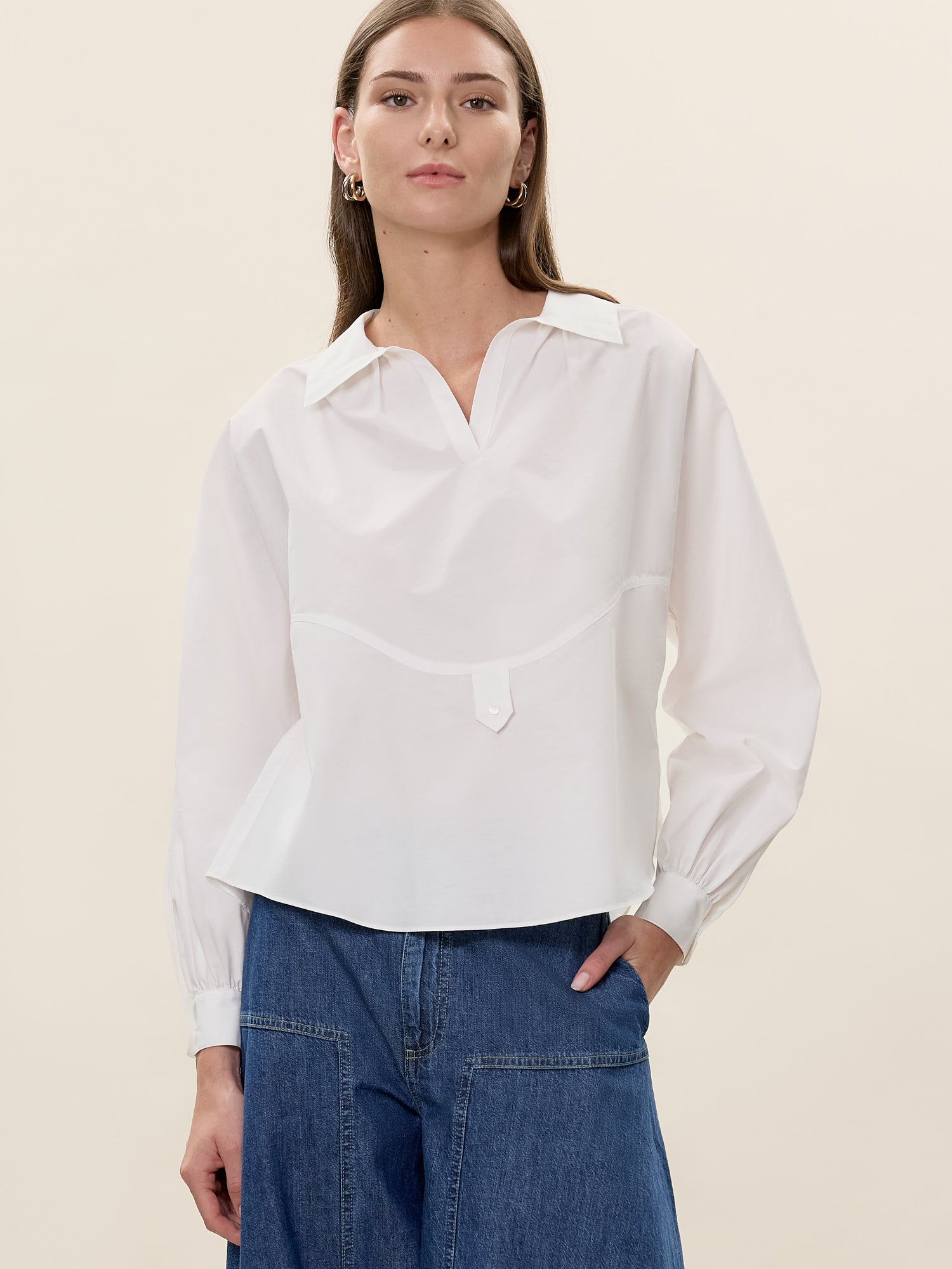  Aisley Poplin Shirt in Milk by Rebecca Taylor