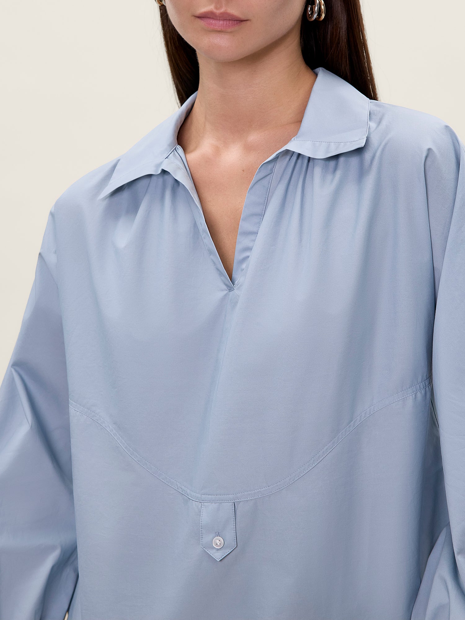  Aisley Poplin Shirt in Chambray by Rebecca Taylor