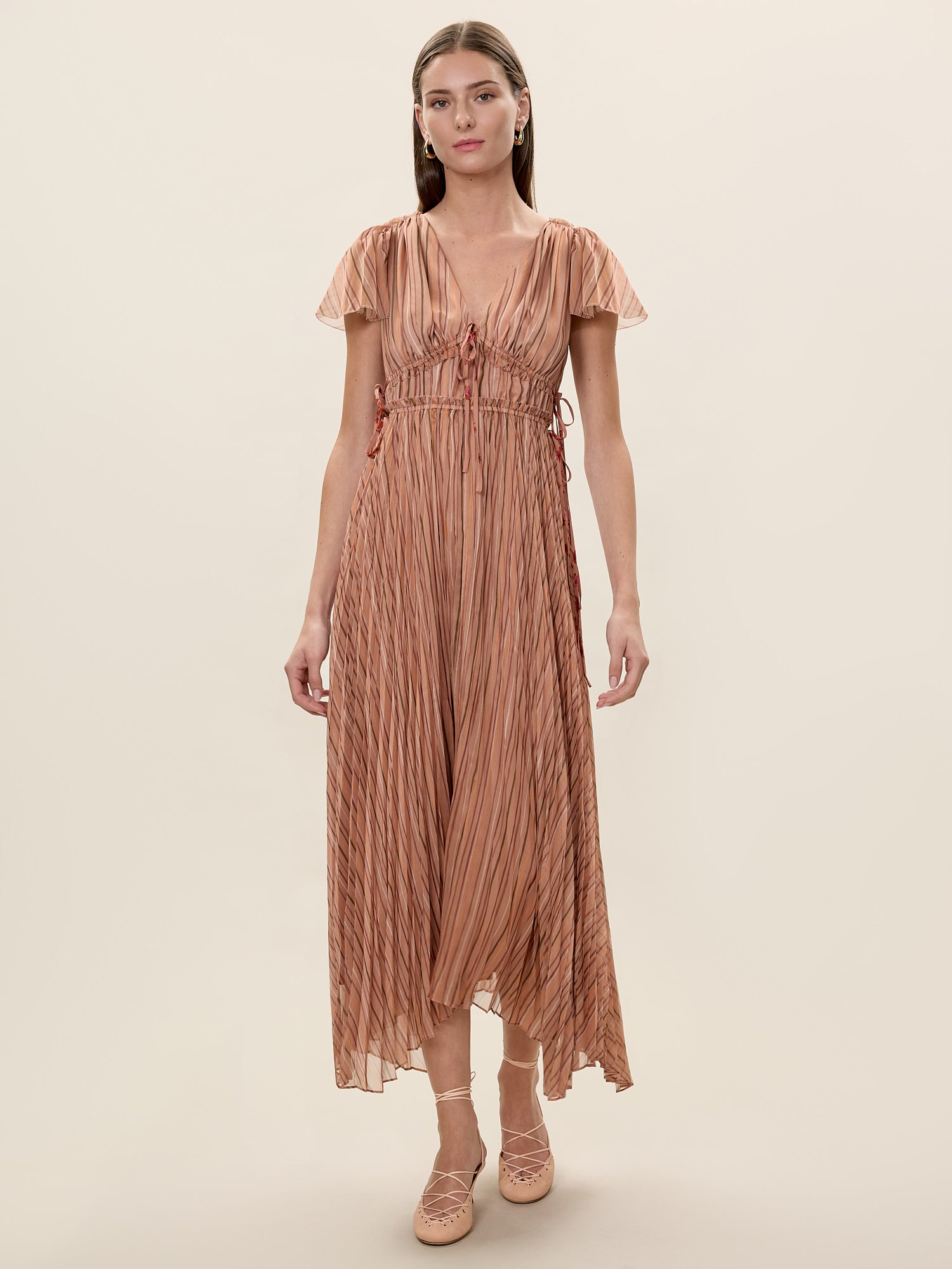 Celeste Stripe Pleated Dress