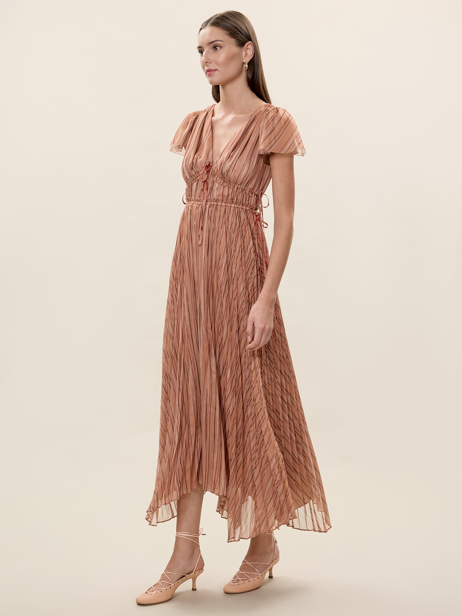Celeste Stripe Pleated Dress