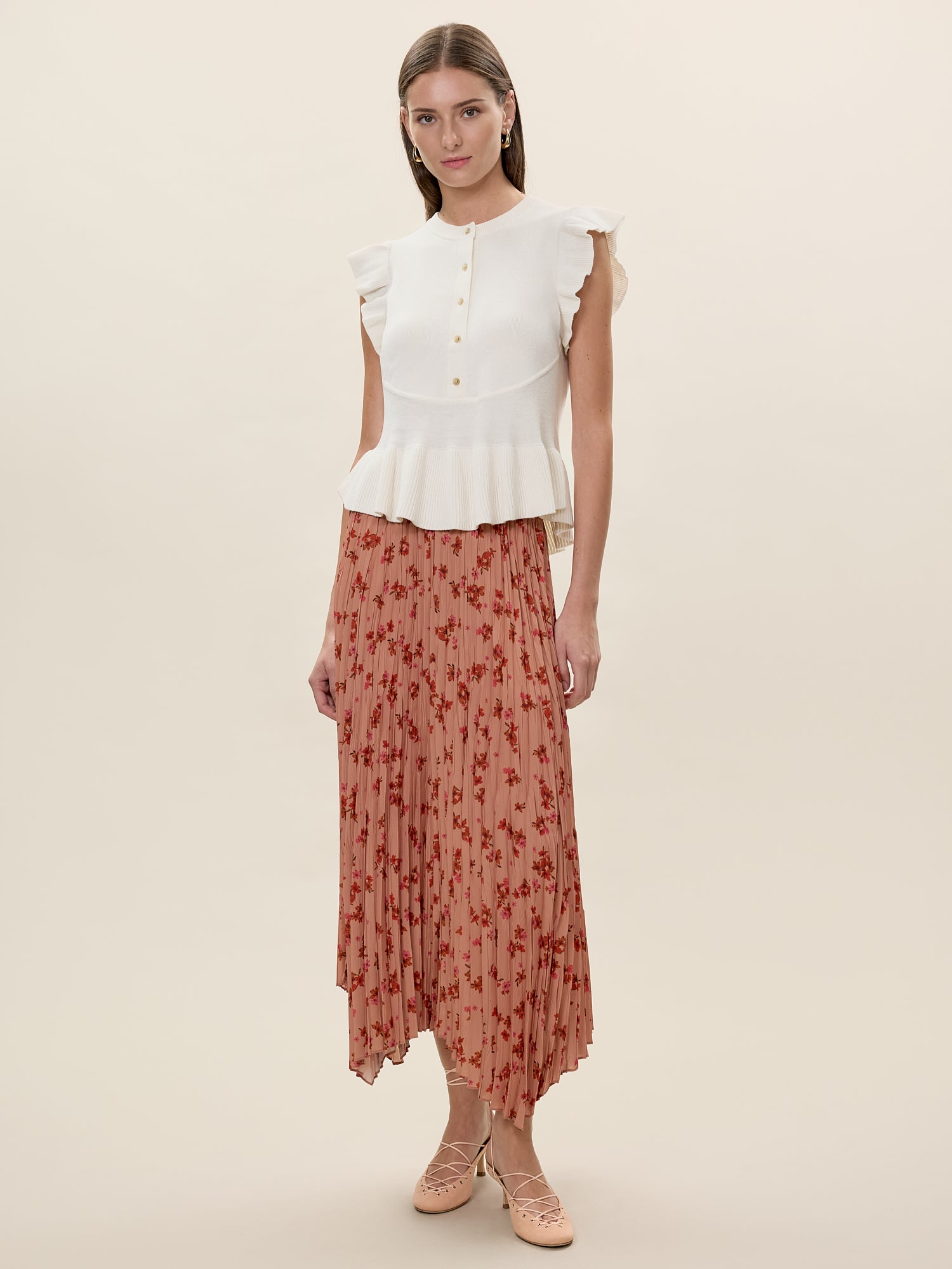  Celeste Skirt in Persimmon Multi by Rebecca Taylor