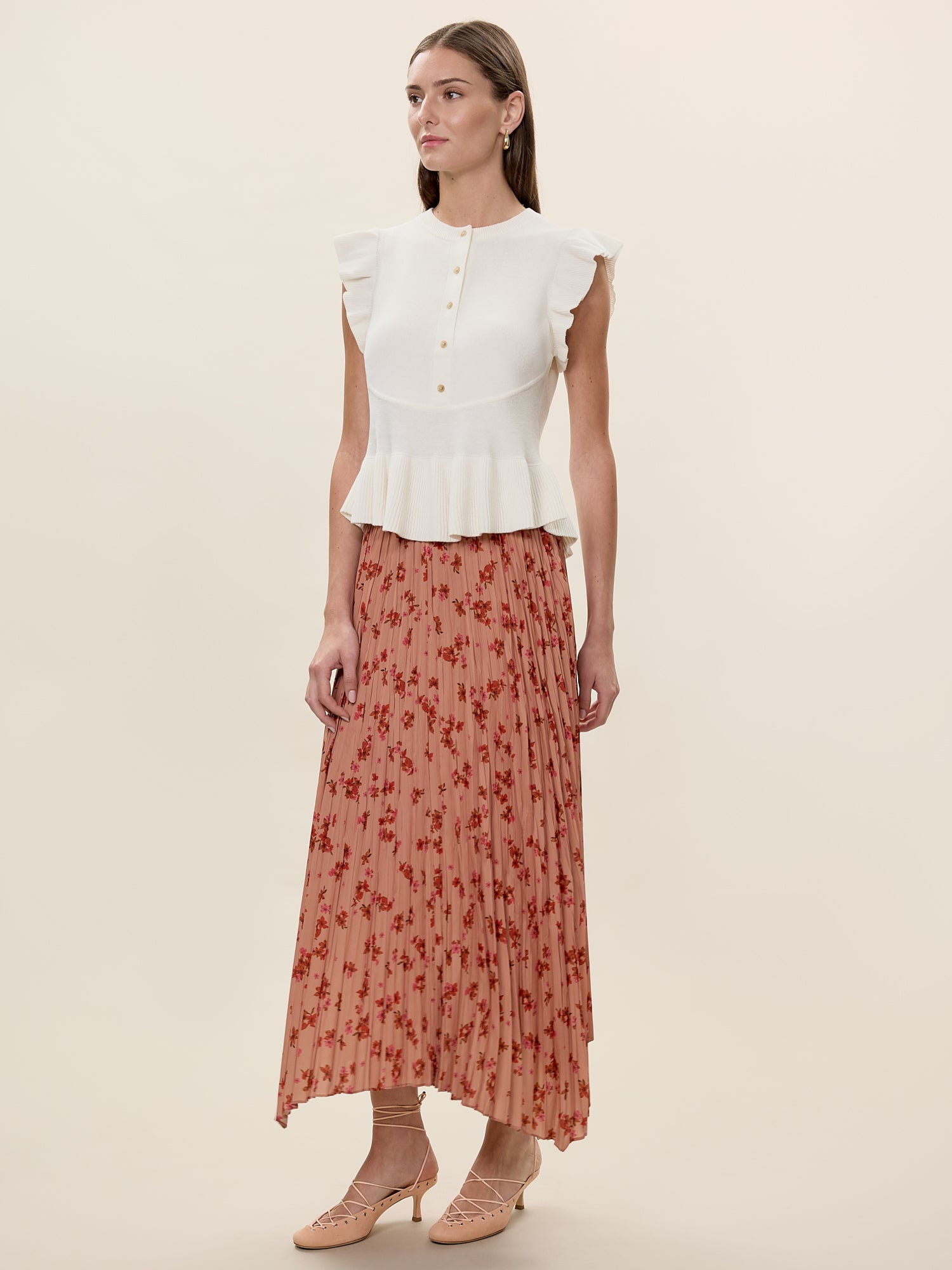 Celeste Skirt in Persimmon Multi by Rebecca Taylor