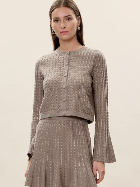 Oatmeal Dorothy Cardigan - Rebecca Taylor