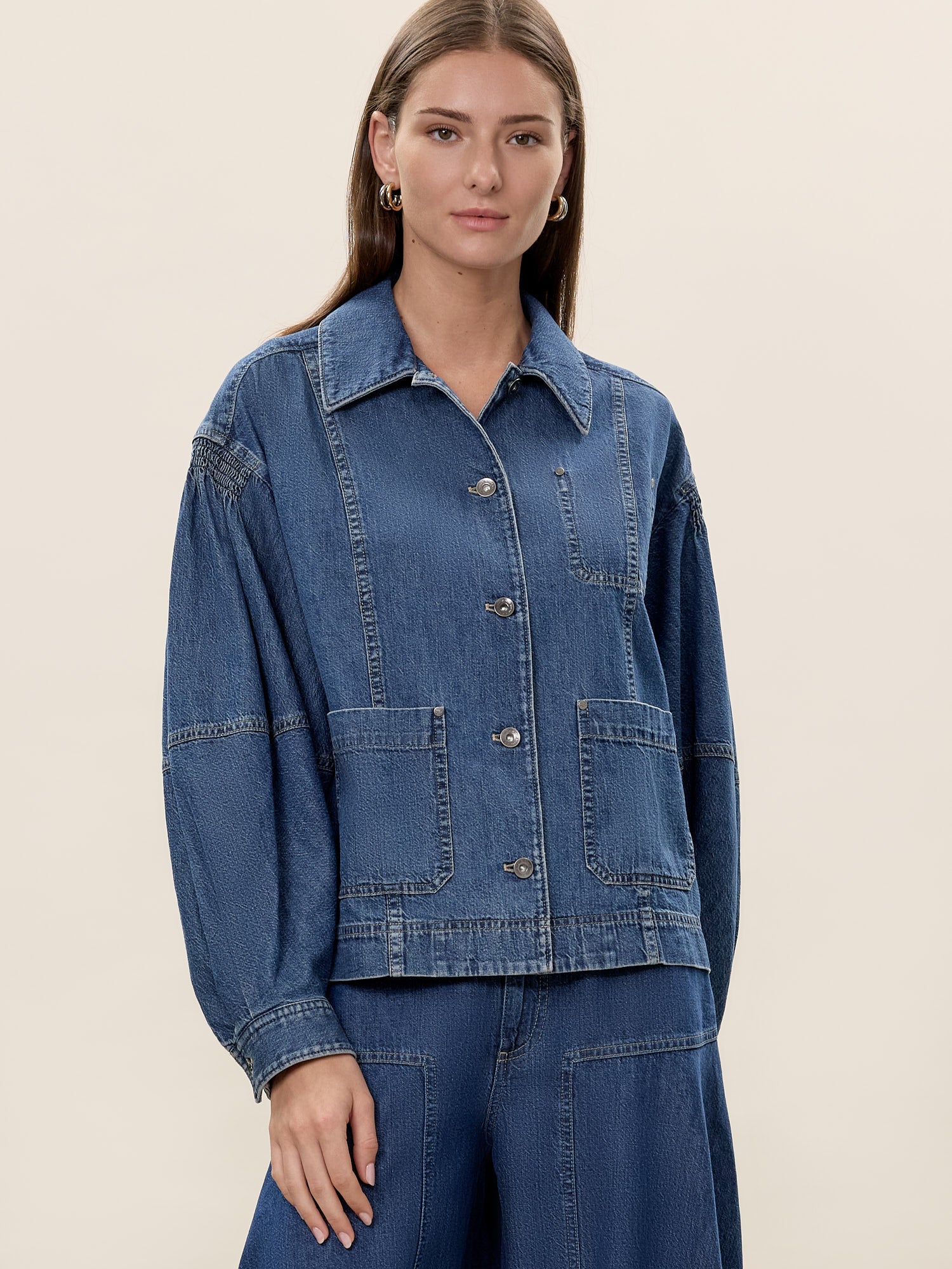  Edith Shirt Jacket in Edith Indigo by Rebecca Taylor