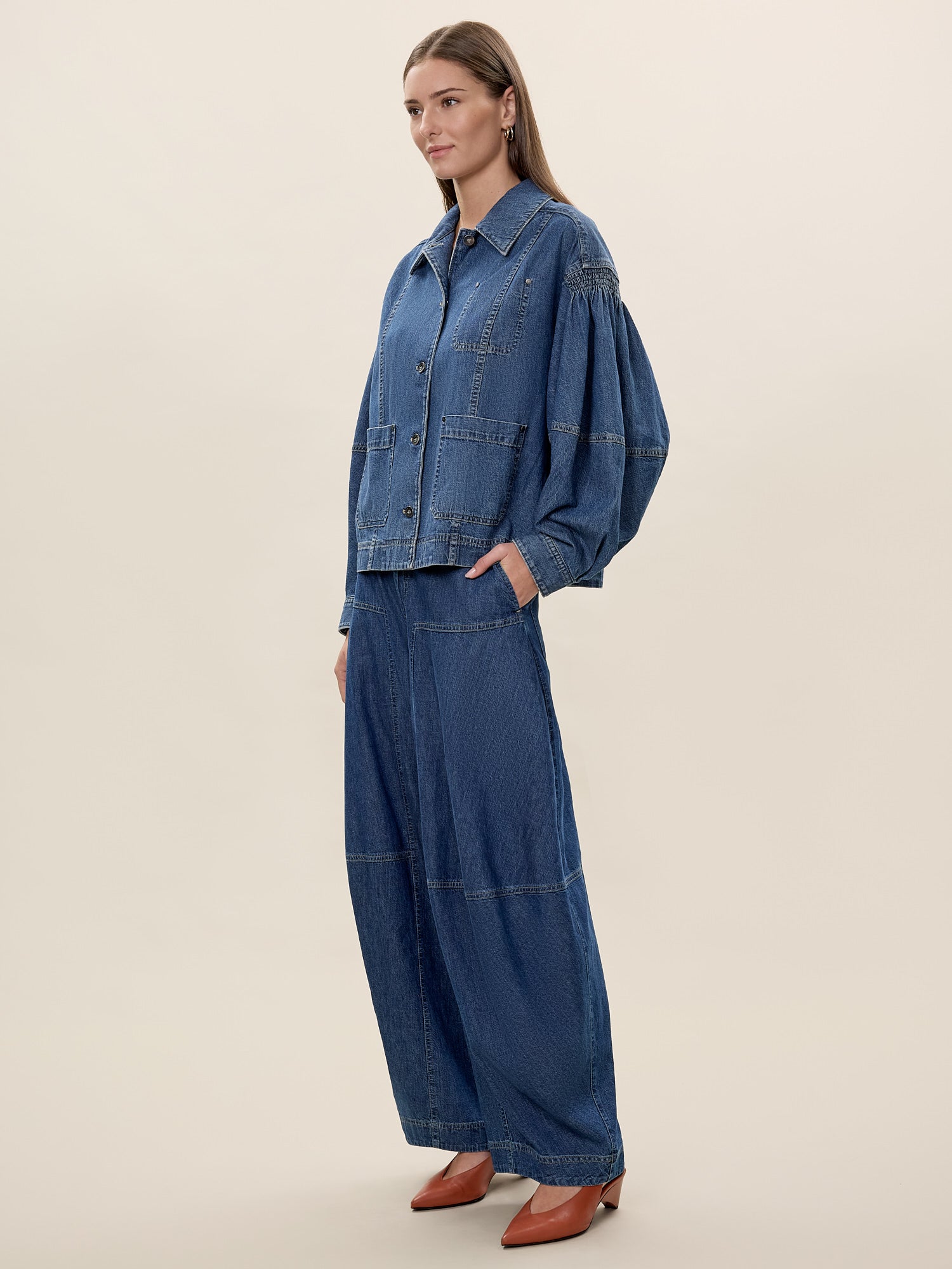  Edith Shirt Jacket in Edith Indigo by Rebecca Taylor