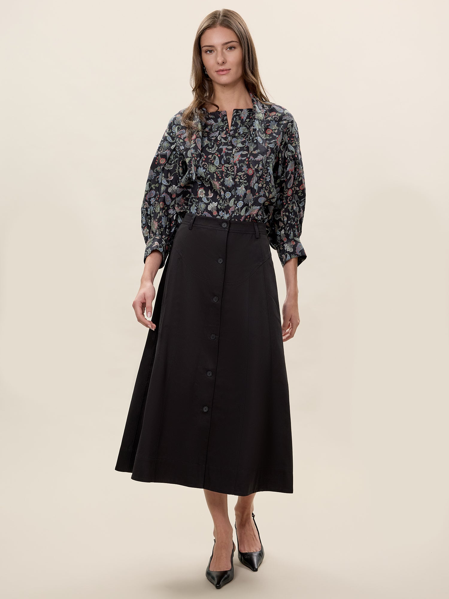 Aurelia Stretch Linen Top